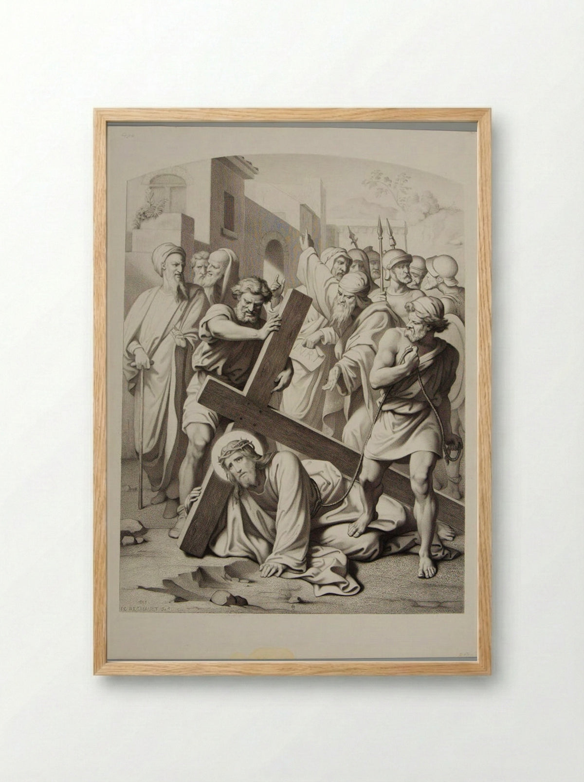 Christ Bearing the Cross - Thomas Casimir Regnault - Framed Print Wood