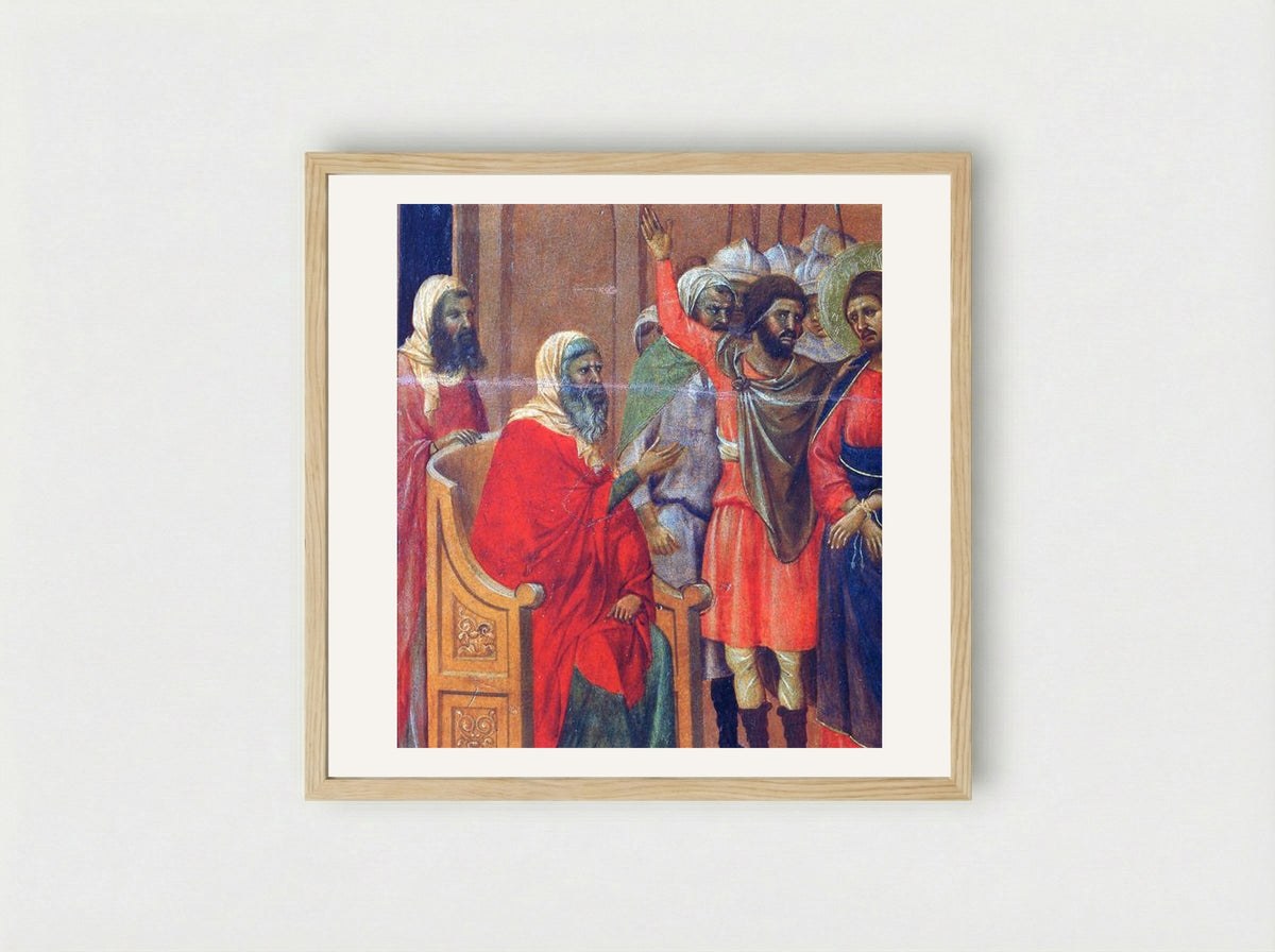 Christ Before Annas - Duccio di Buoninsegna - Framed Print Wood