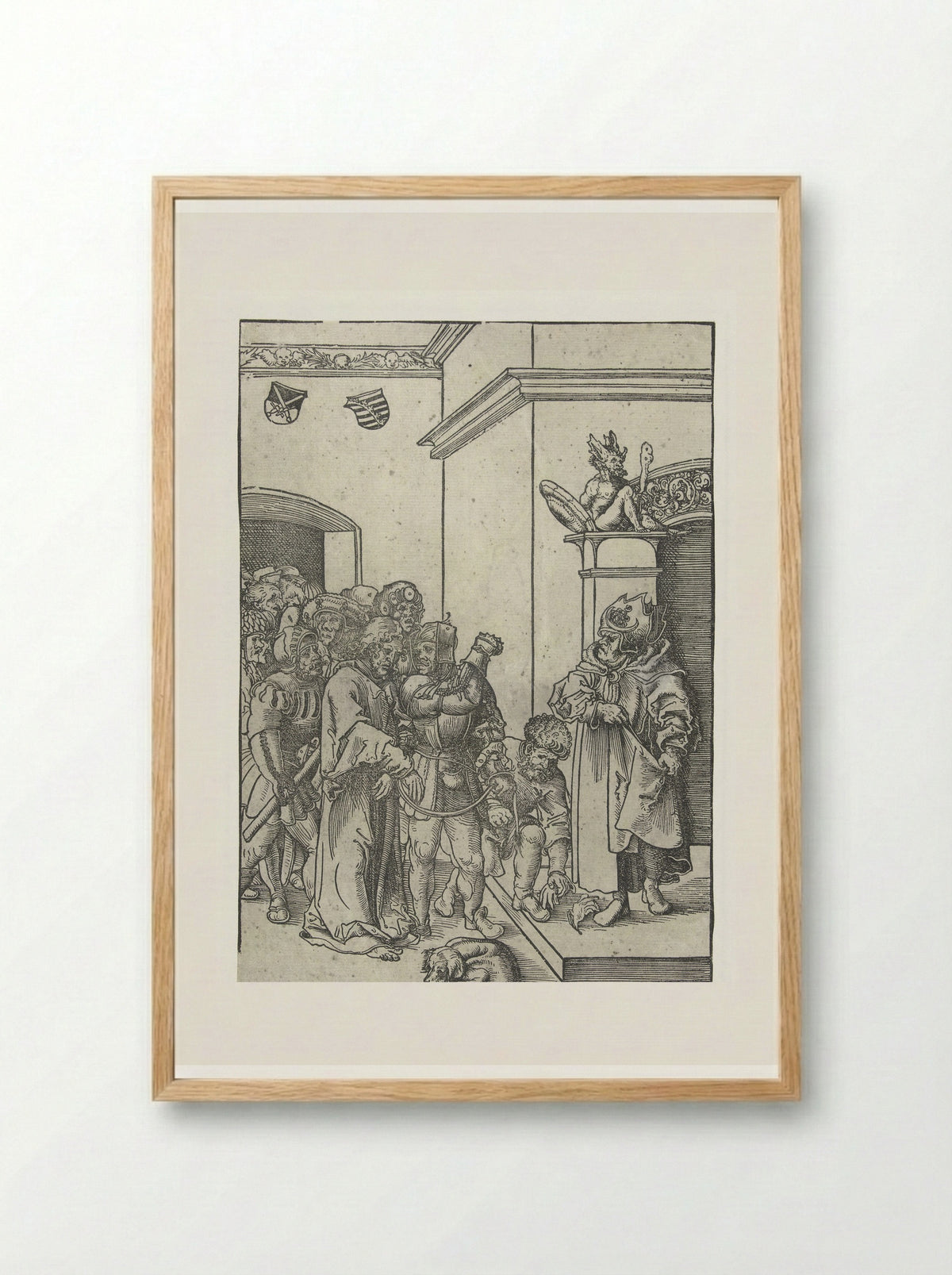 Christ Before Caiaphas - Lucas Cranach the Elder - Framed Print Wood