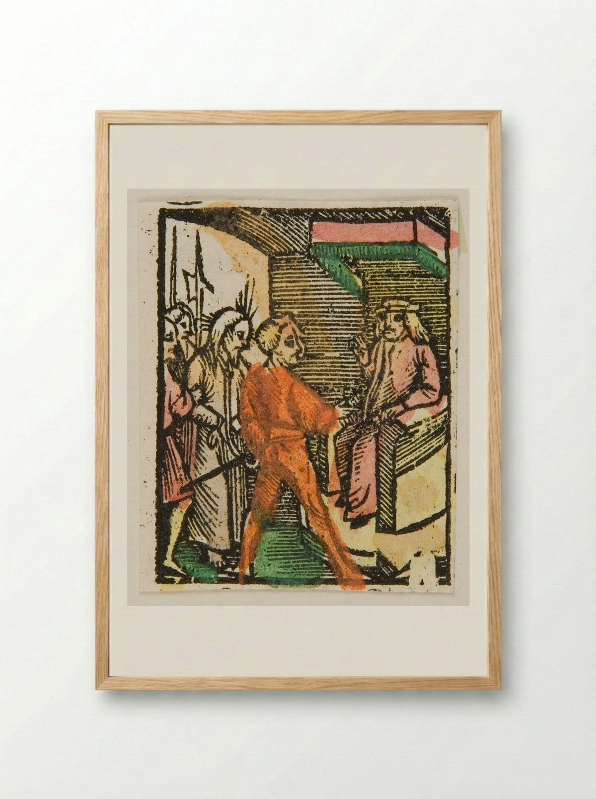 Christ Before Herod - Urs Graf - Framed Print Wood