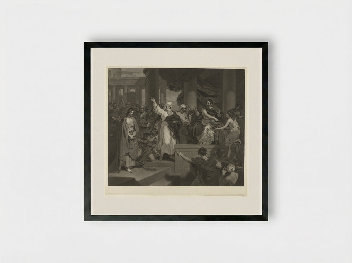 Christ Before Pilate - Charles Howard Hodges - Framed Print Black