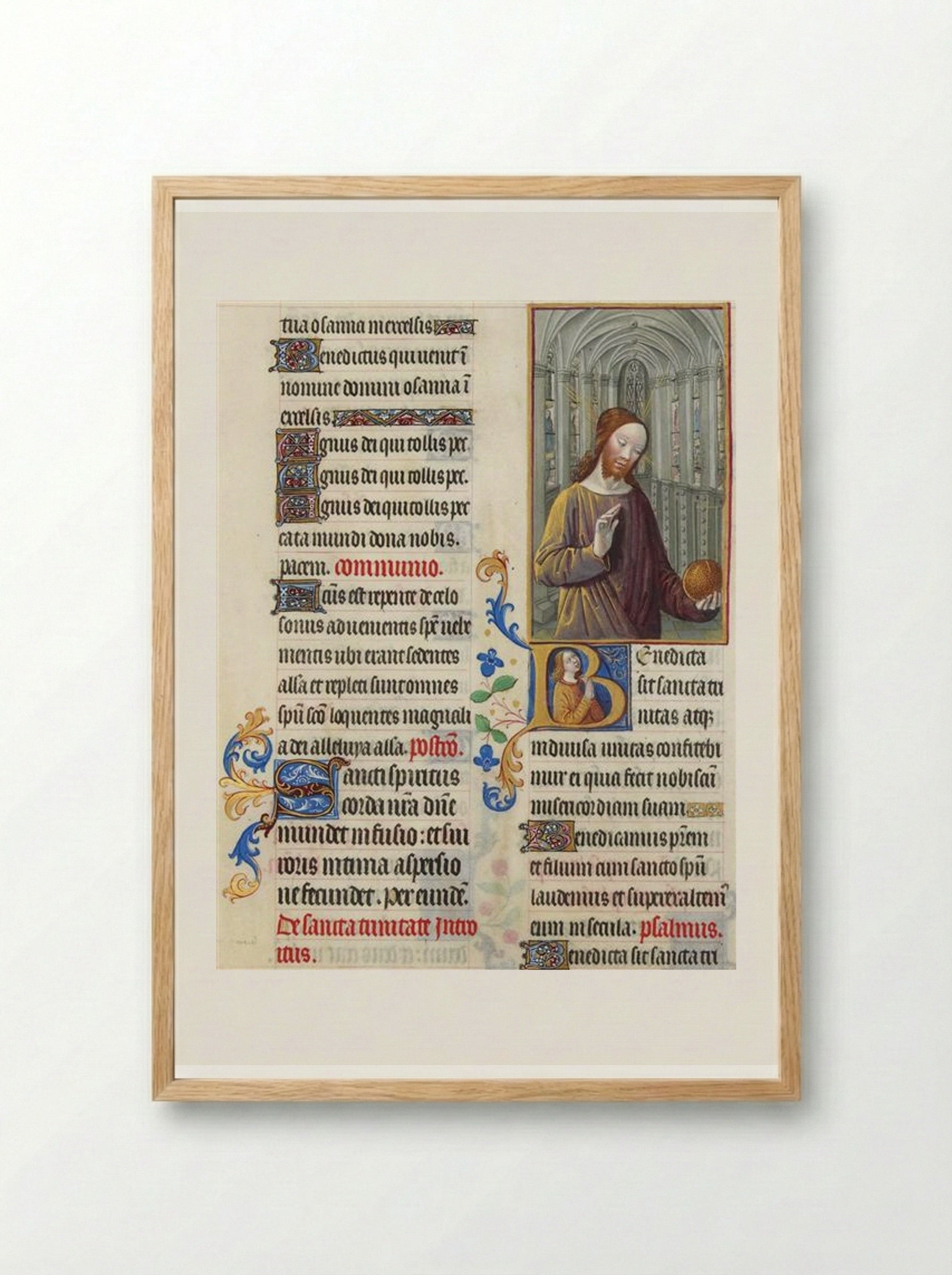 Christ Blessing the World - Limbourg brothers - Framed Print Wood