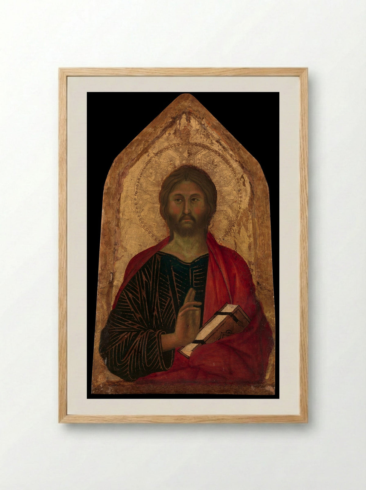 Christ Blessing - Segna di Buonaventura - Framed Print Wood
