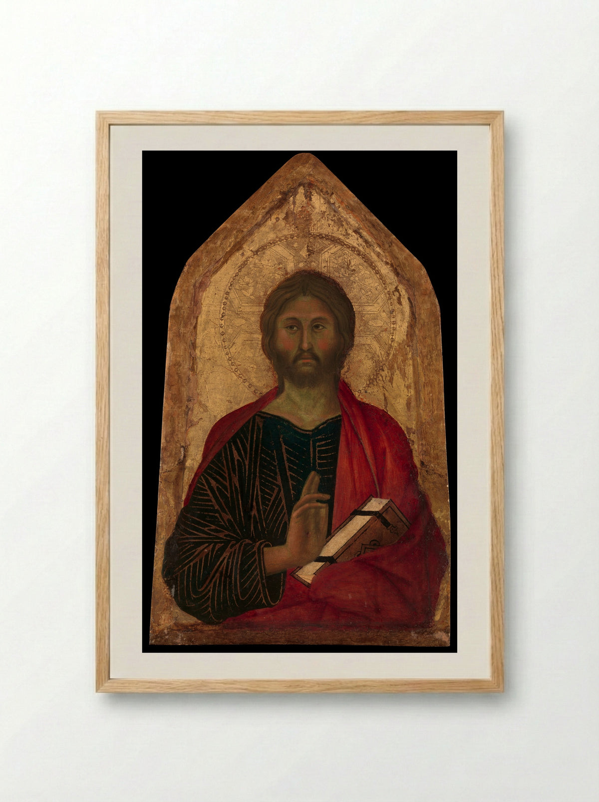 Christ Blessing - Segna di Buonaventura - Framed Print Wood