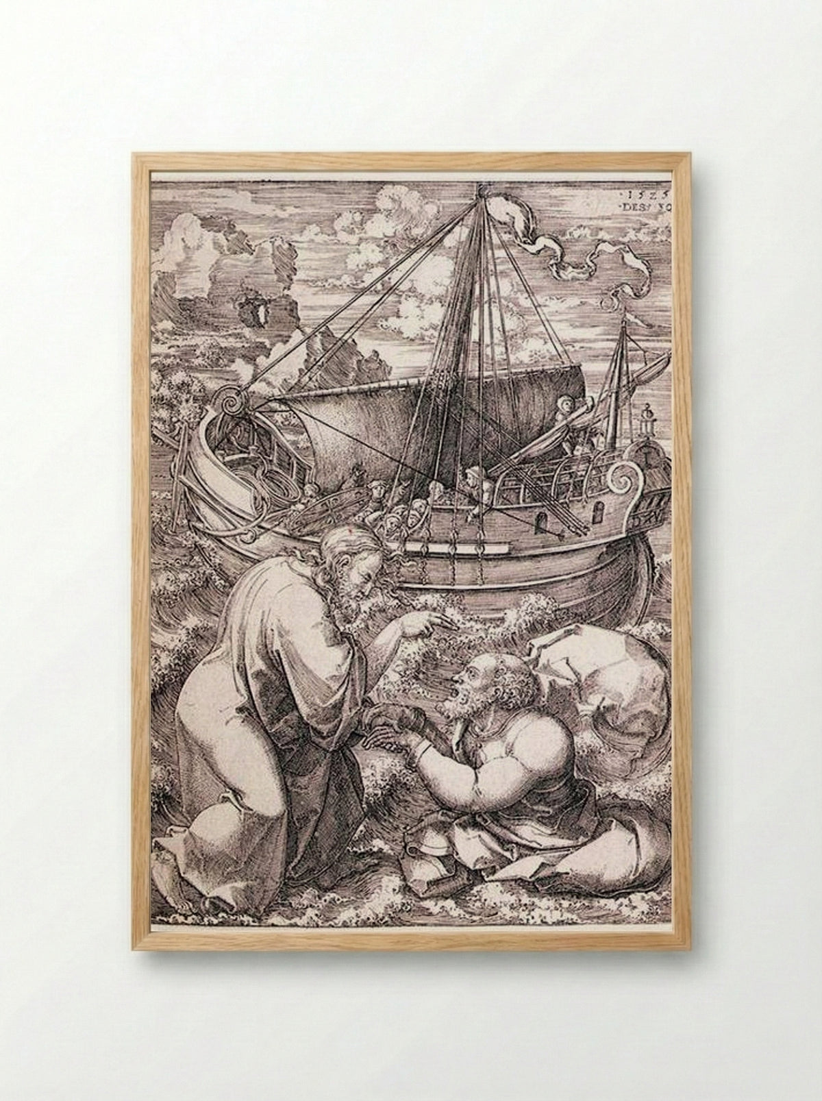 Christ Calling Peter and Andrew - Dirck Vellert - Framed Print Wood