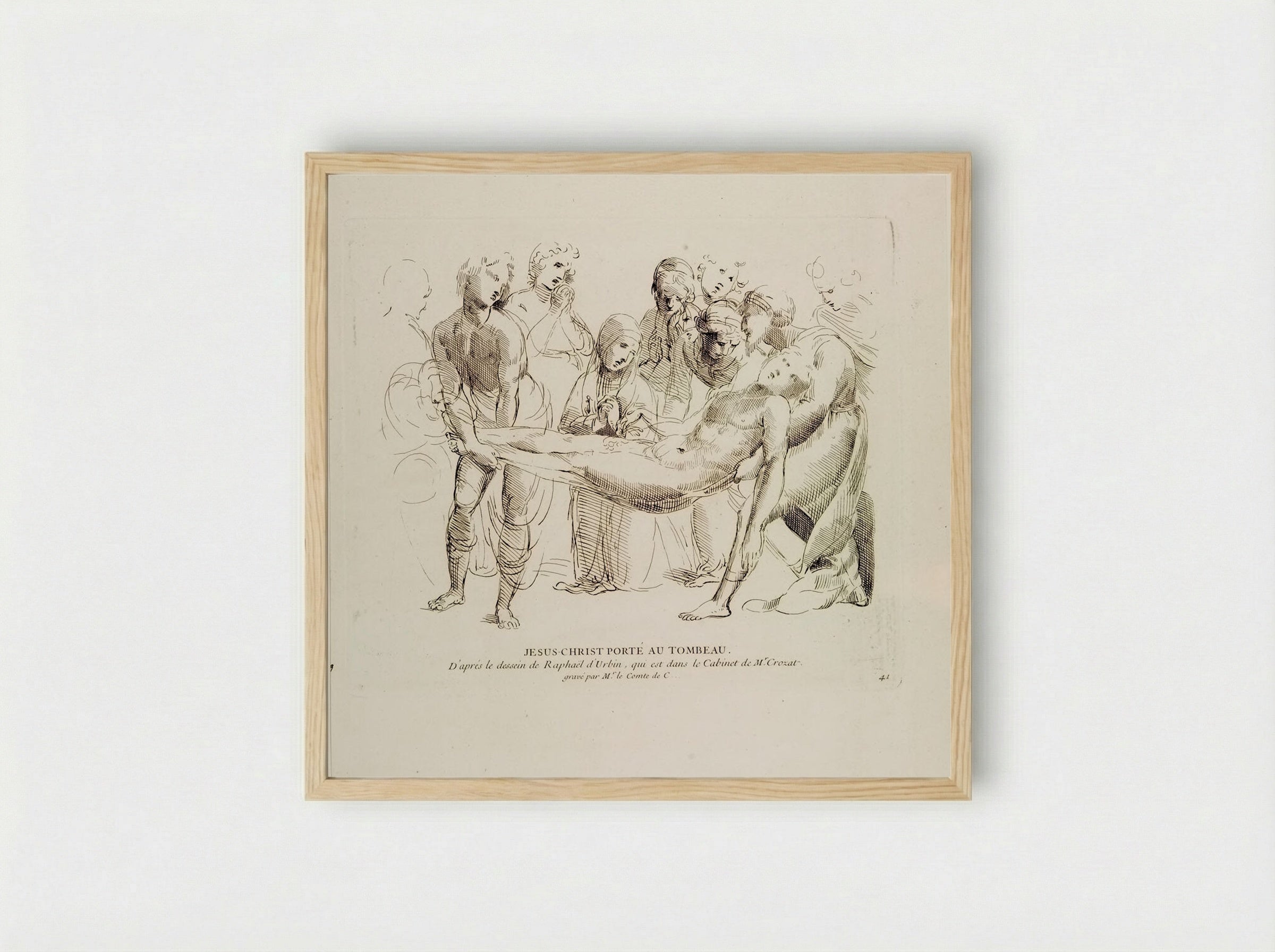Christ Carried to the Tomb - Anne Claude Philippe de Thubières, comte de Caylus - Framed Print Wood