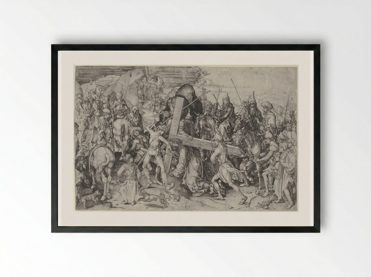 Christ Carrying the Cross - Martin Schongauer - Framed Print Black