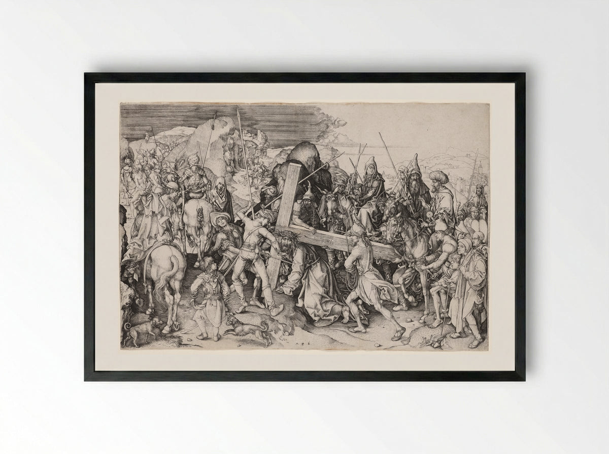 Christ Carrying the Cross - Martin Schongauer - Framed Print Black