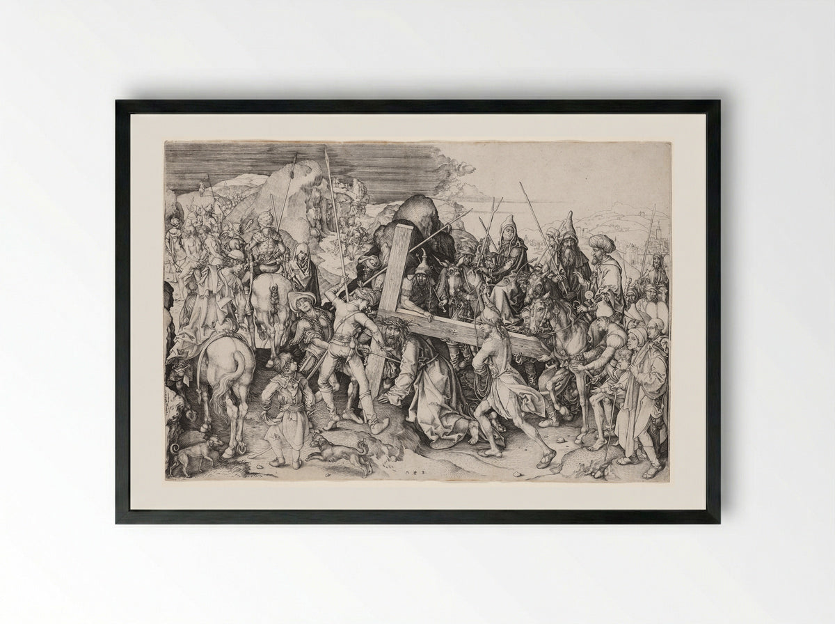 Christ Carrying the Cross - Martin Schongauer - Framed Print Black