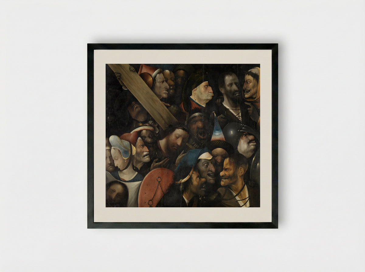 Christ Carrying the Cross - Hieronymus Bosch - Framed Print Black