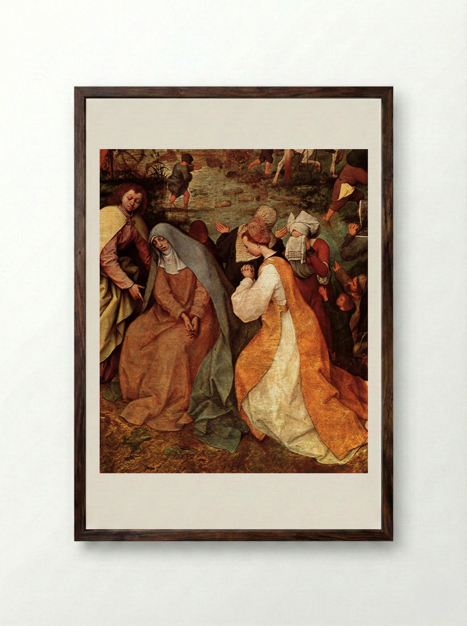 Christ Carrying the Cross - Pieter Bruegel the Elder - Framed Print Dark Wood