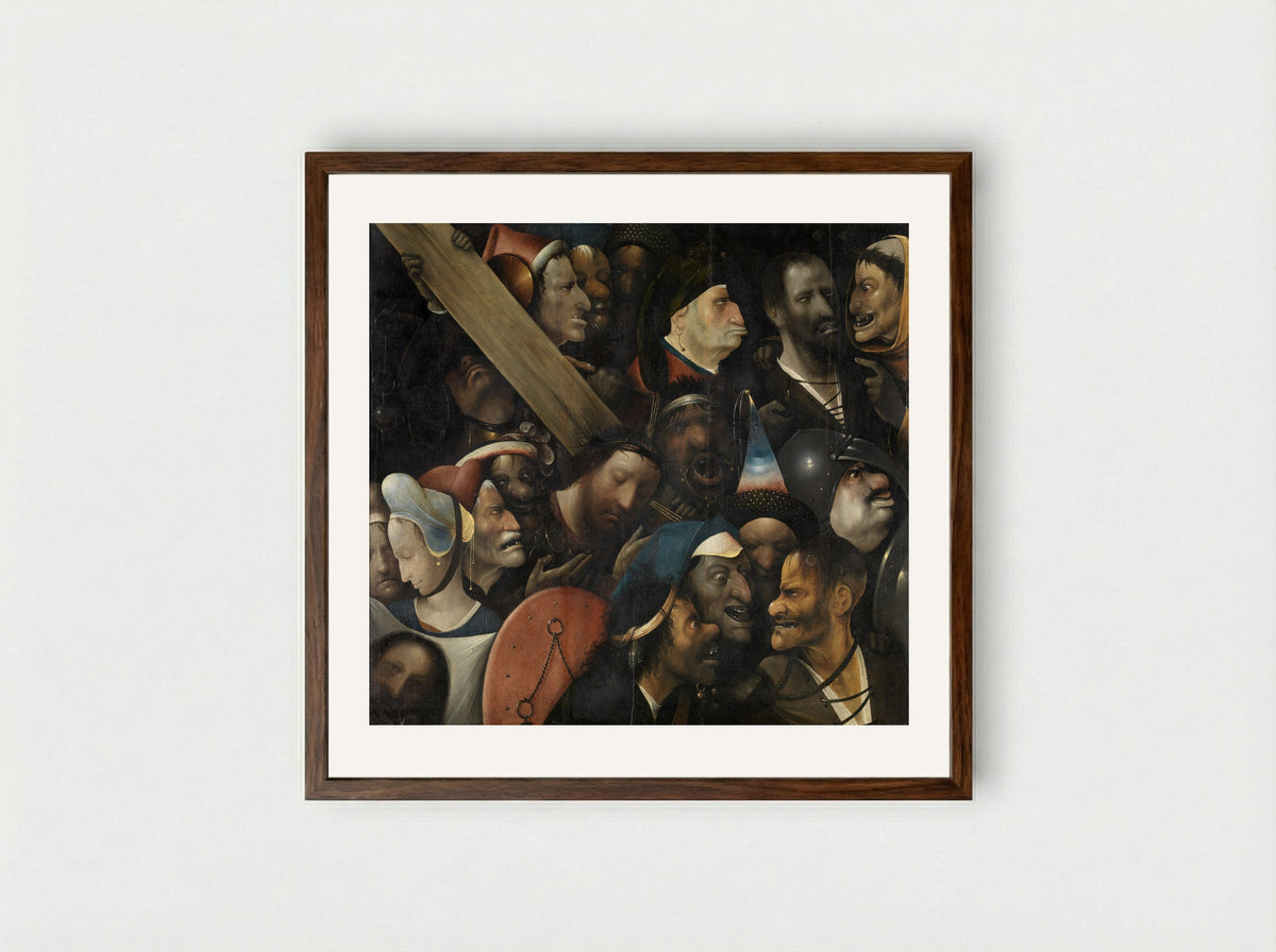 Christ Carrying the Cross - Hieronymus Bosch - Framed Print Dark Wood