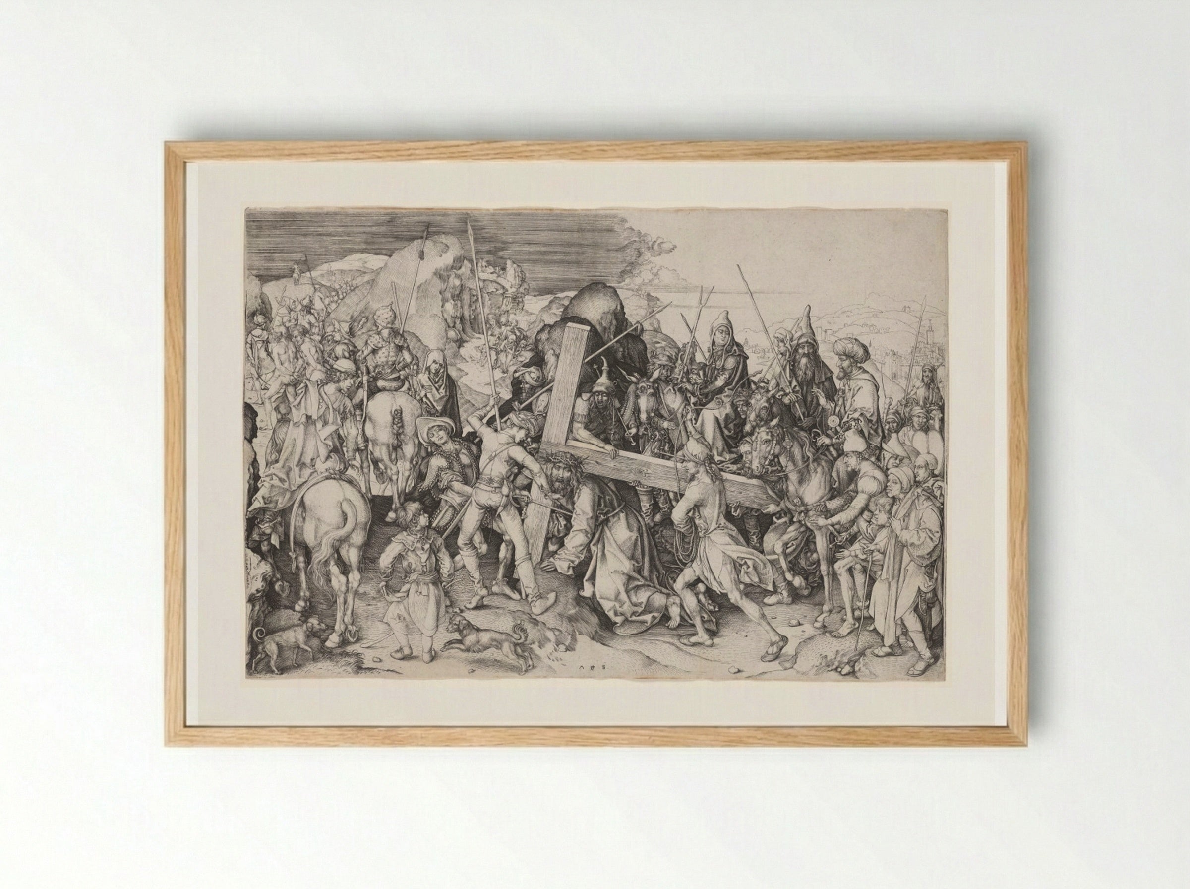Christ Carrying the Cross - Martin Schongauer - Framed Print Wood