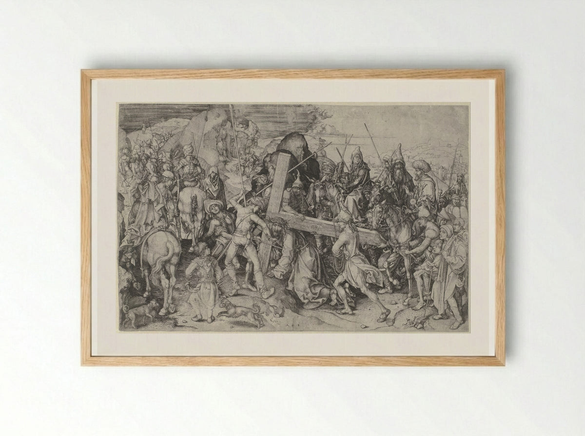 Christ Carrying the Cross - Martin Schongauer - Framed Print Wood