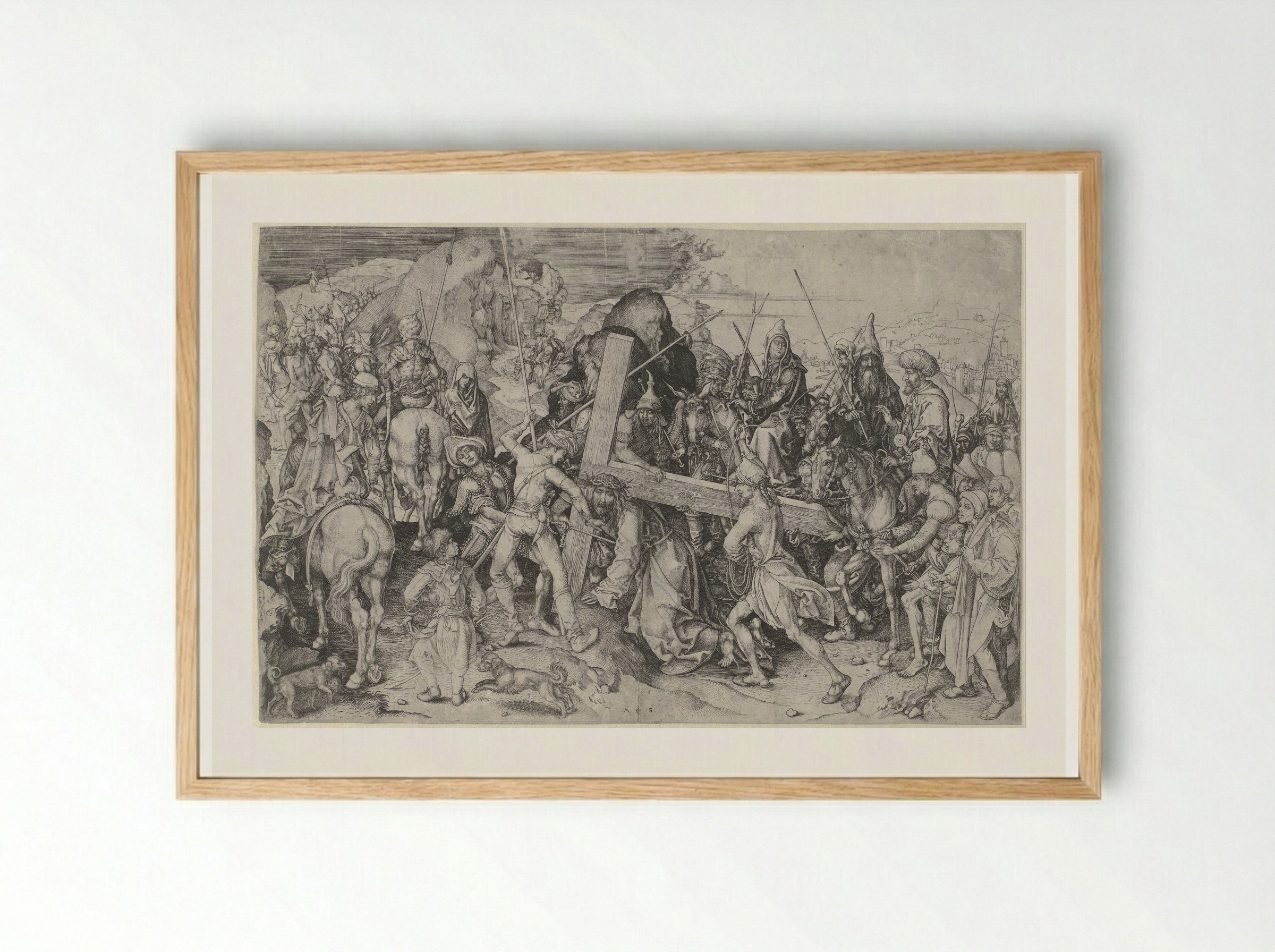 Christ Carrying the Cross - Martin Schongauer - Framed Print Wood
