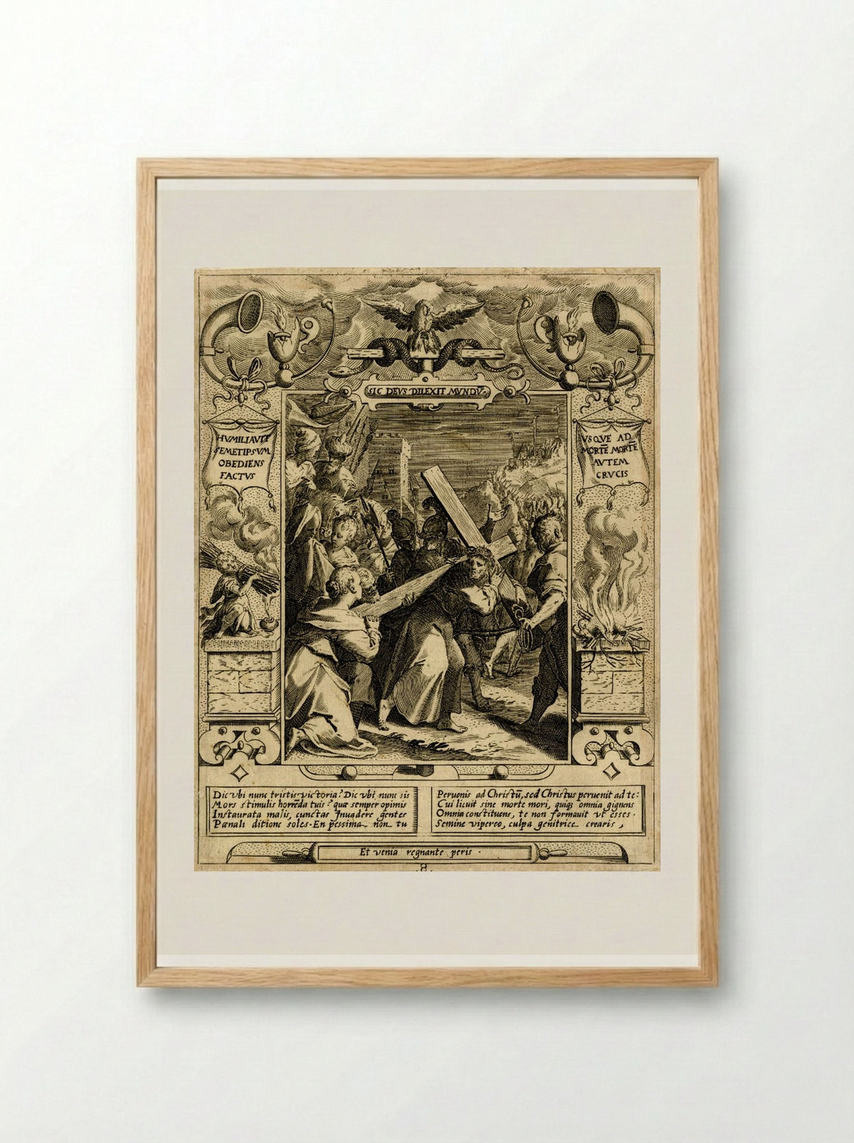 Christ Carrying the Cross - Aegidius Sadeler II - Framed Print Wood