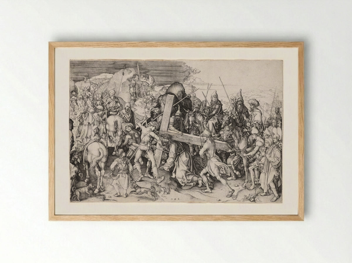 Christ Carrying the Cross - Martin Schongauer - Framed Print Wood