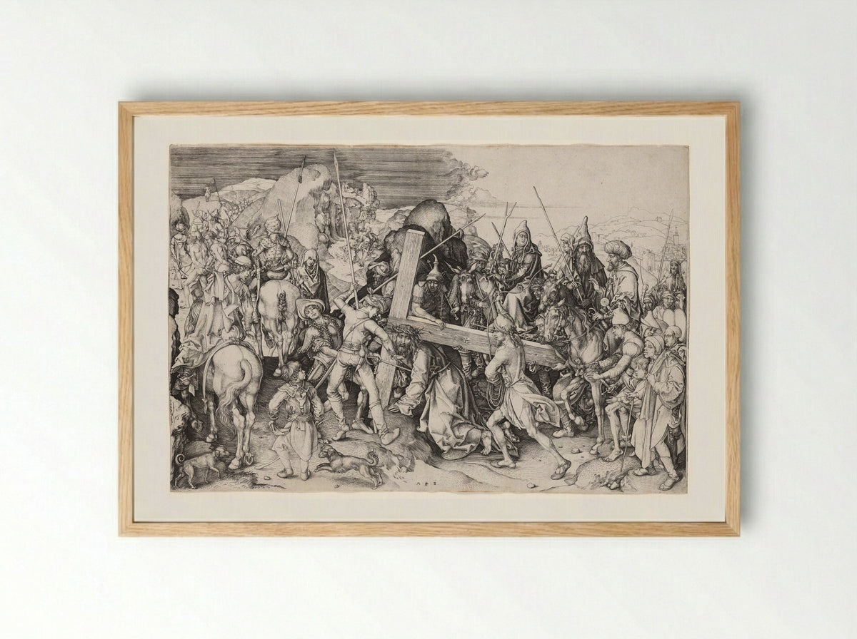 Christ Carrying the Cross - Martin Schongauer - Framed Print Wood