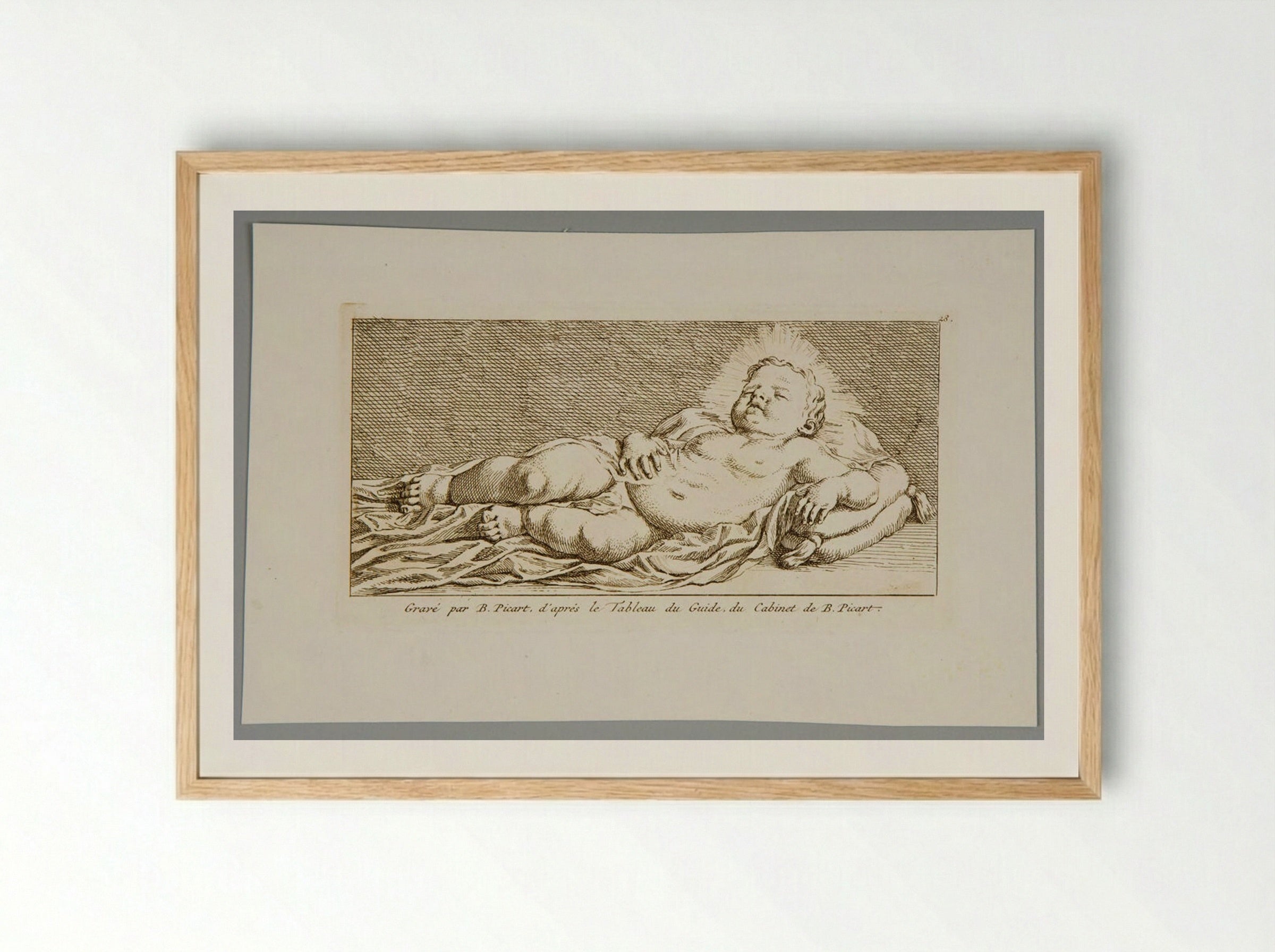Christ Child Sleeping - Bernard Picart - Framed Print Wood