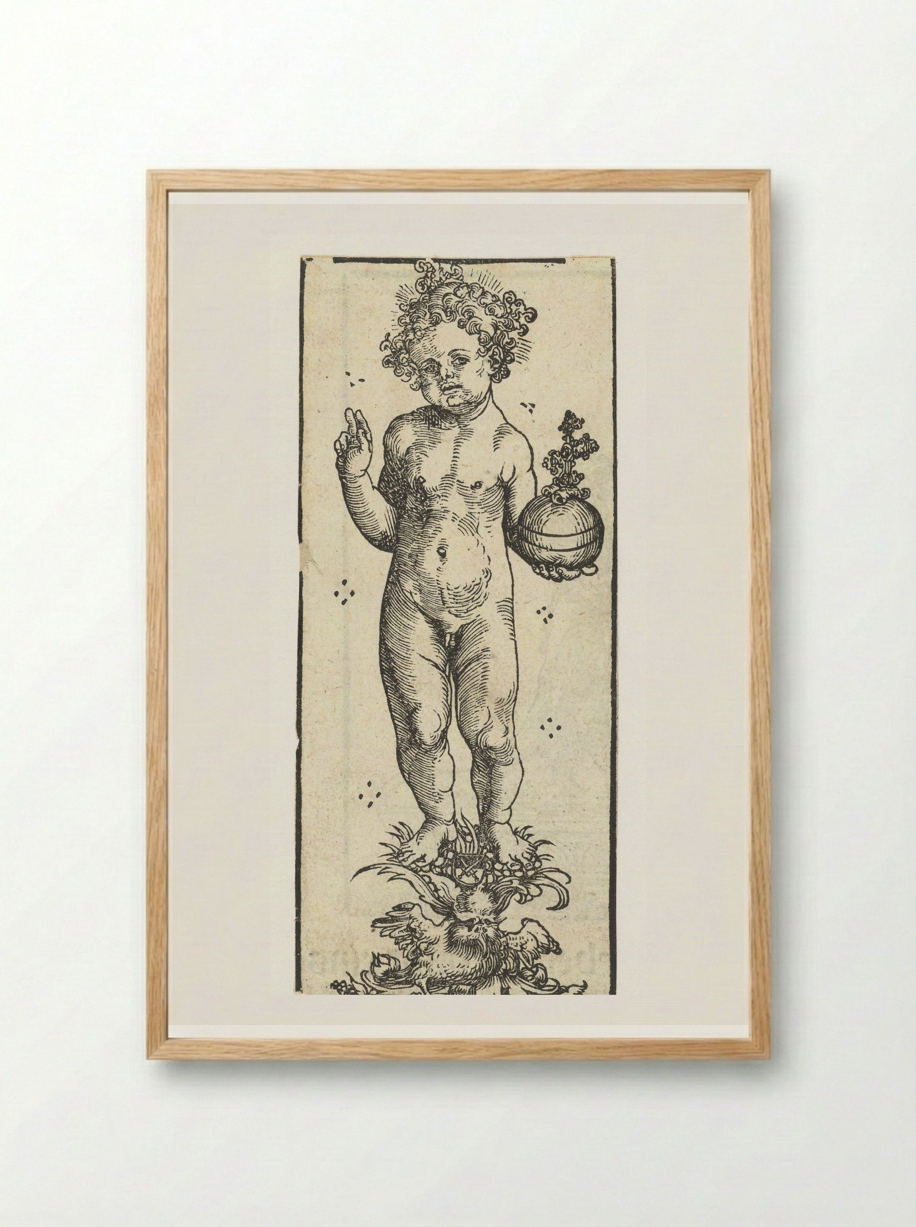 Christ Child with Orb - Lucas Cranach the Elder - Framed Print Wood