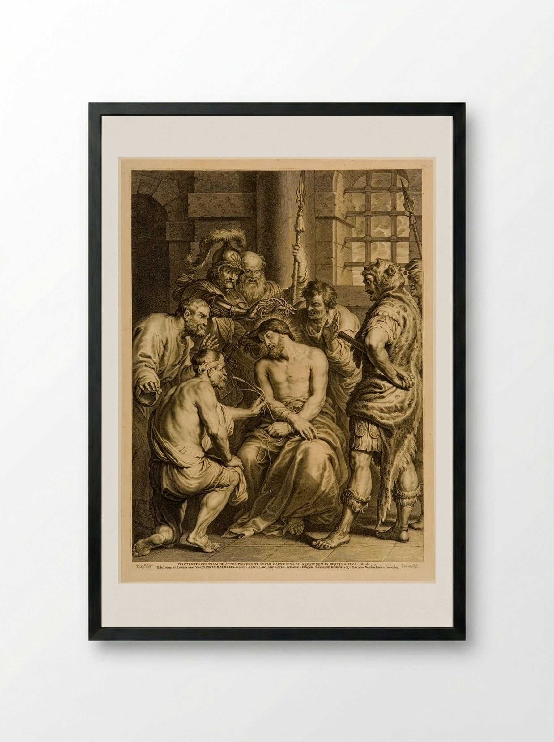 Christ Crowned with Thorns - Schelte Adamsz. Bolswert - Framed Print Black