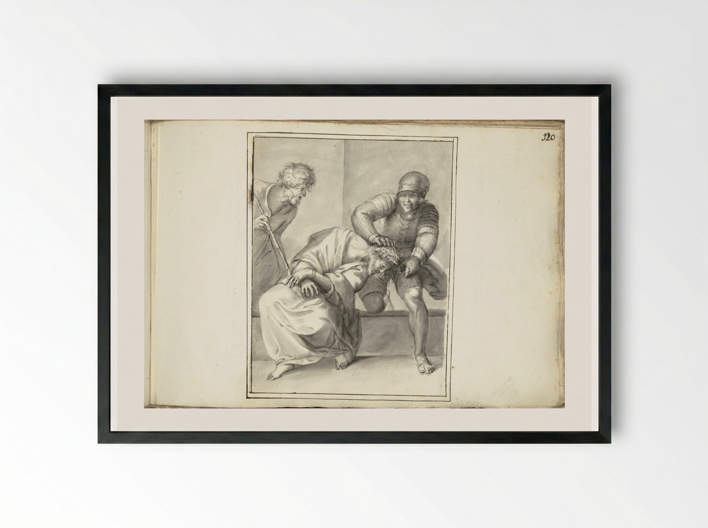 Christ Crowned with Thorns - Moses ter Borch - Framed Print Black
