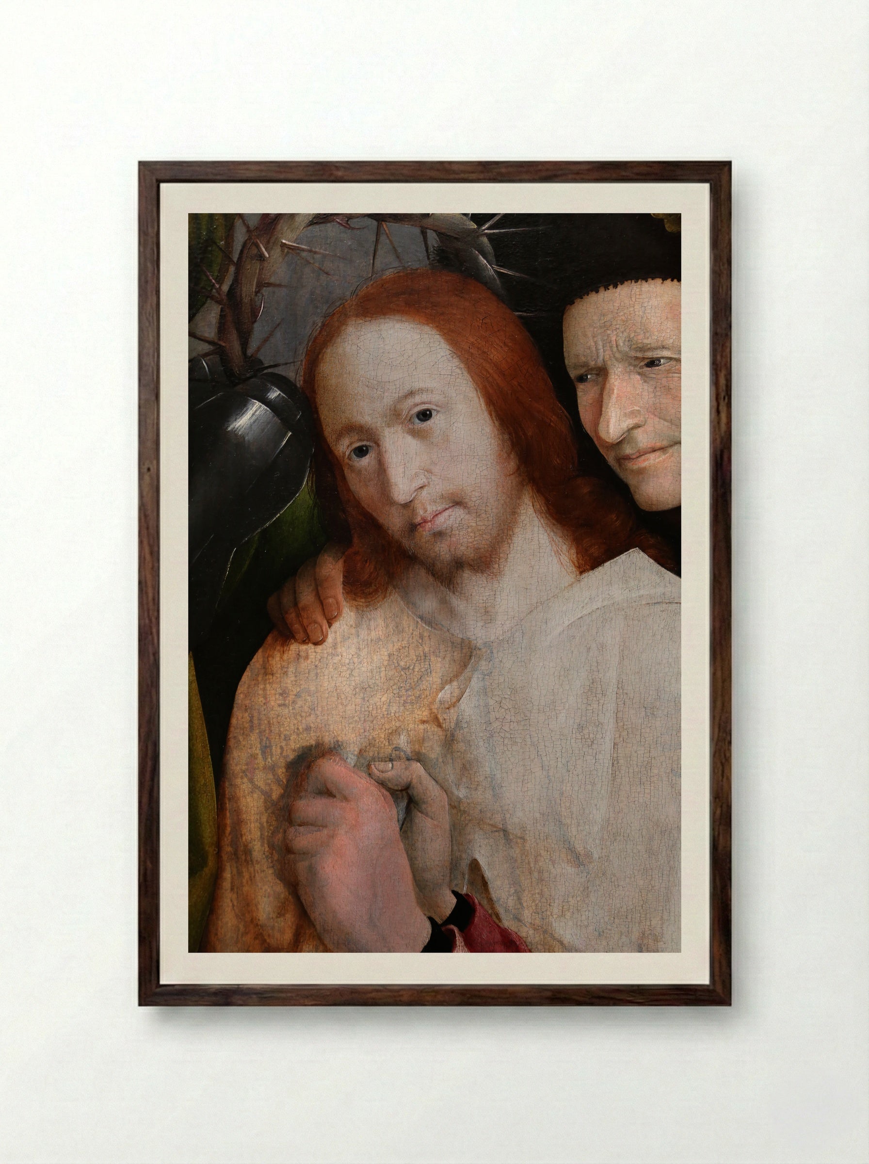 Christ Crowned with Thorns - Hieronymus Bosch - Framed Print Dark Wood