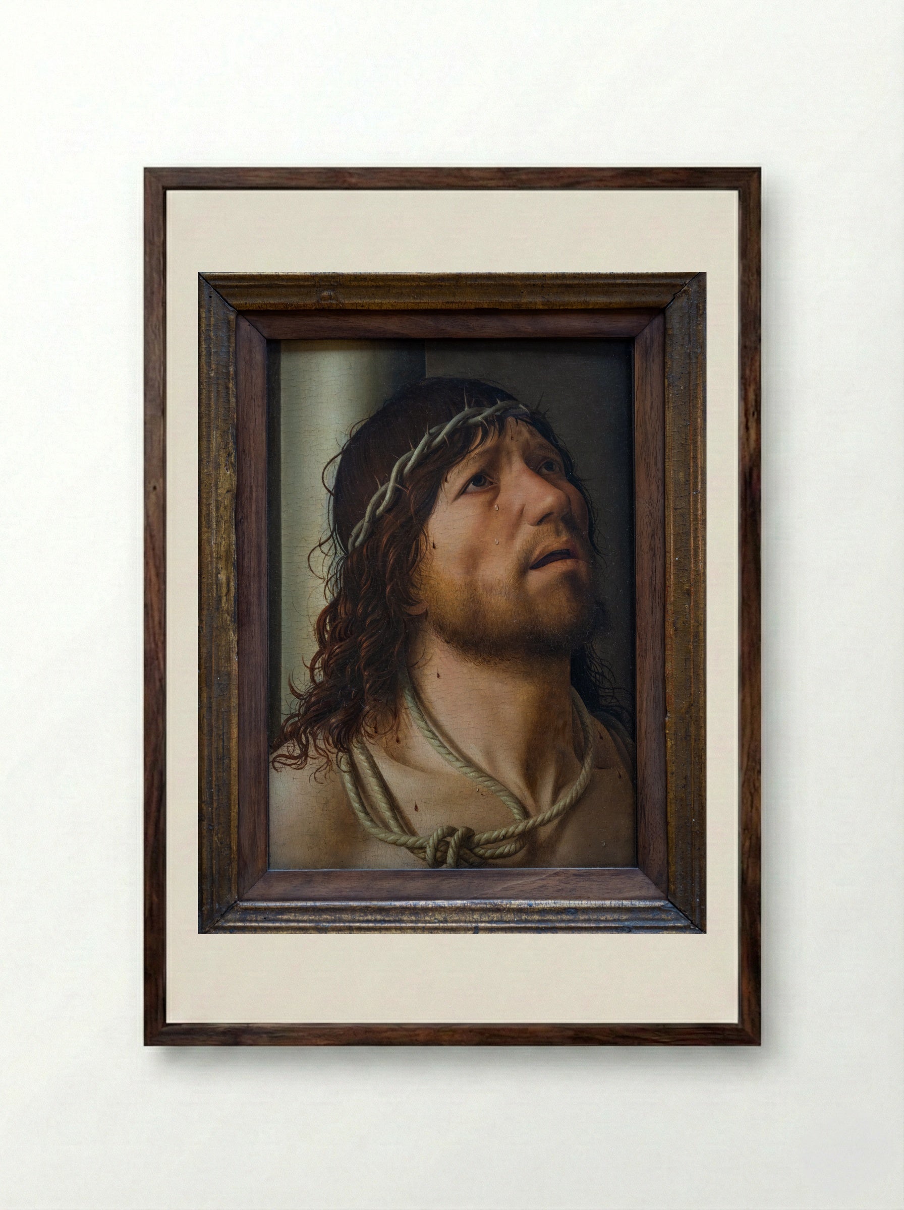 Christ Crowned with Thorns - Antonello da Messina - Framed Print Dark Wood
