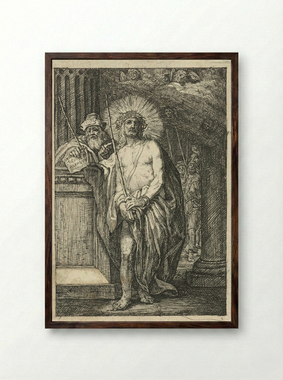 Christ Crowned with Thorns - Jacob Lois - Framed Print Dark Wood