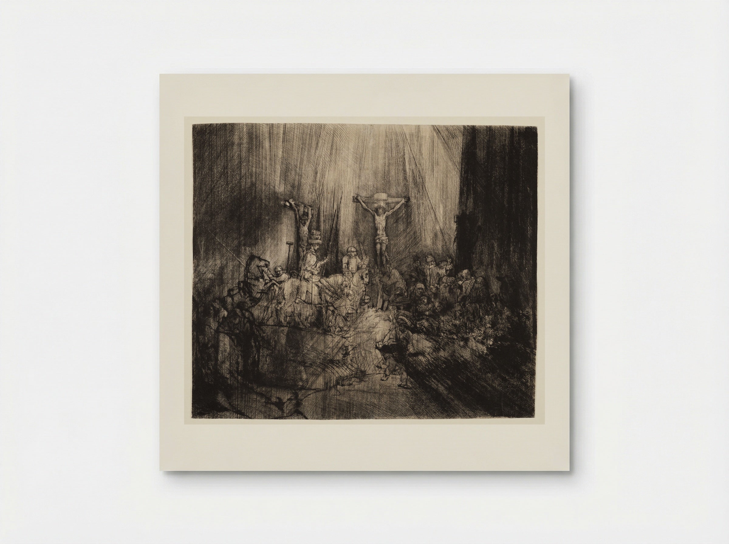 Christ Crucified between the Two Thieves - Rembrandt Harmensz. van Rijn - Poster