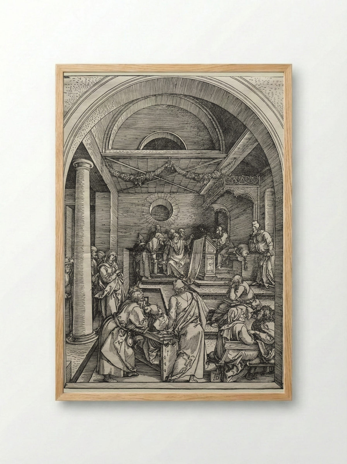 Christ Disputing with Doctors - Albrecht Dürer - Framed Print Wood