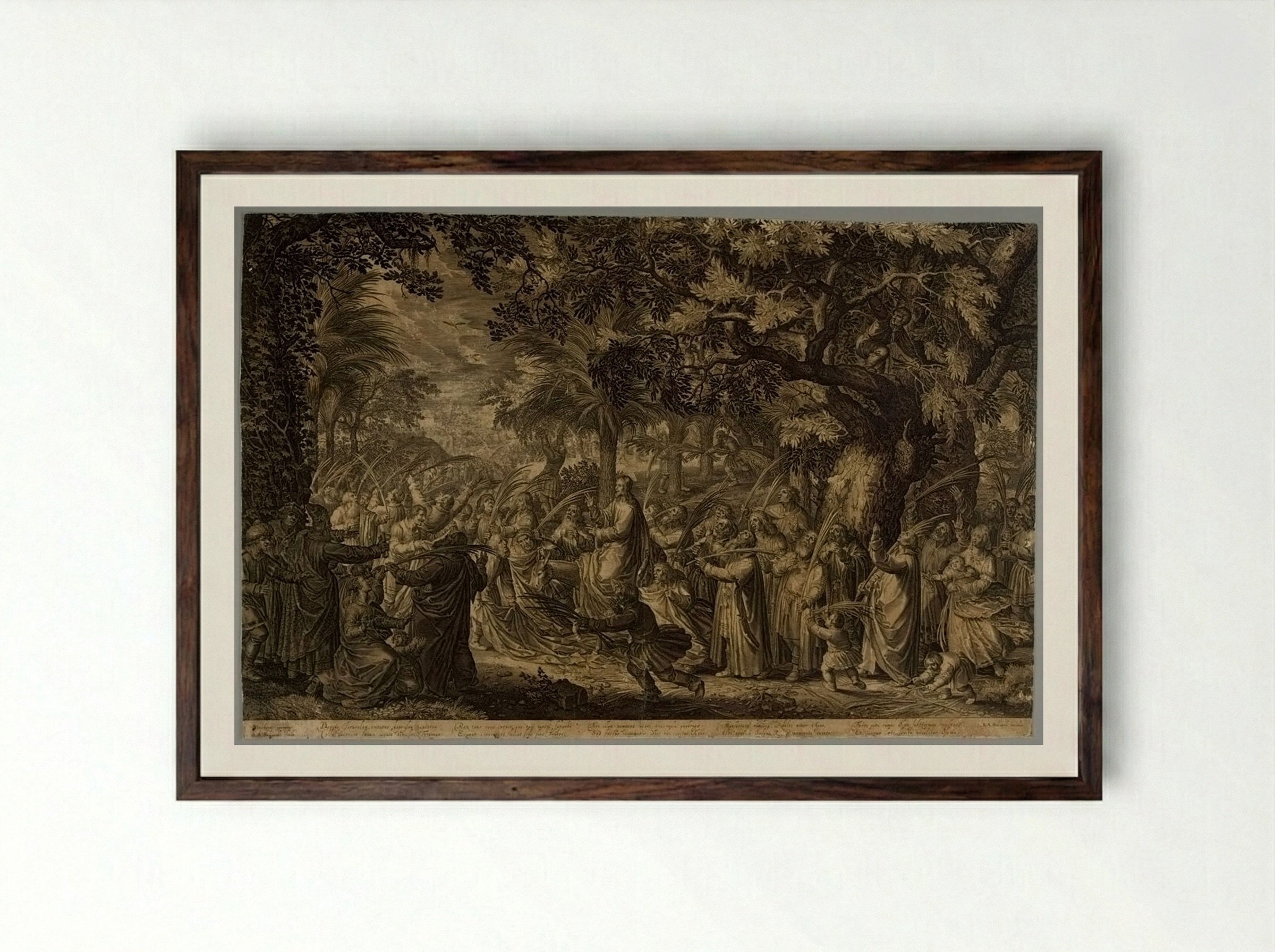 Christ Entering Jerusalem - Schelte Adamsz. Bolswert - Framed Print Dark Wood