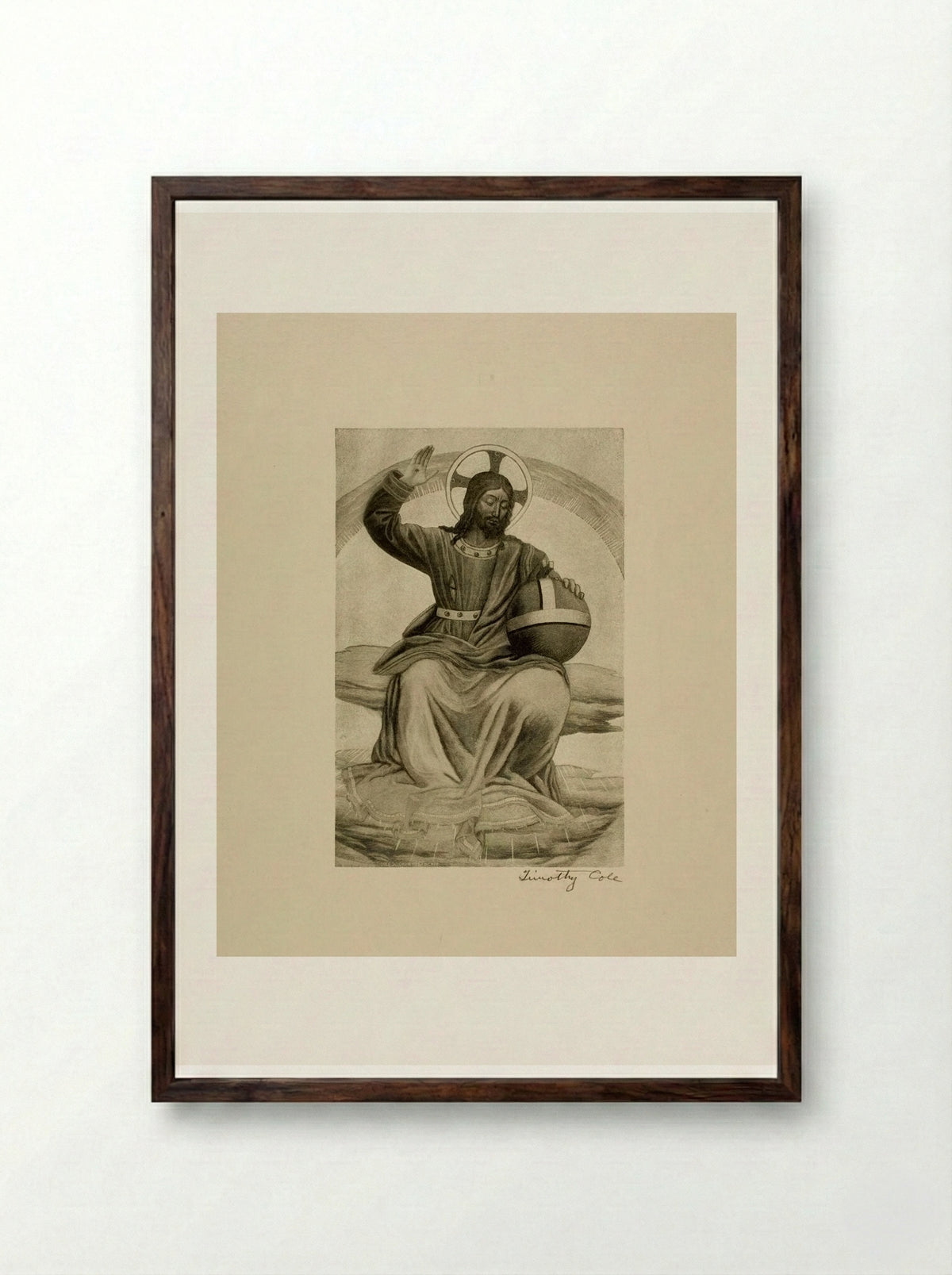 Christ Enthroned - Timothy Cole - Framed Print Dark Wood