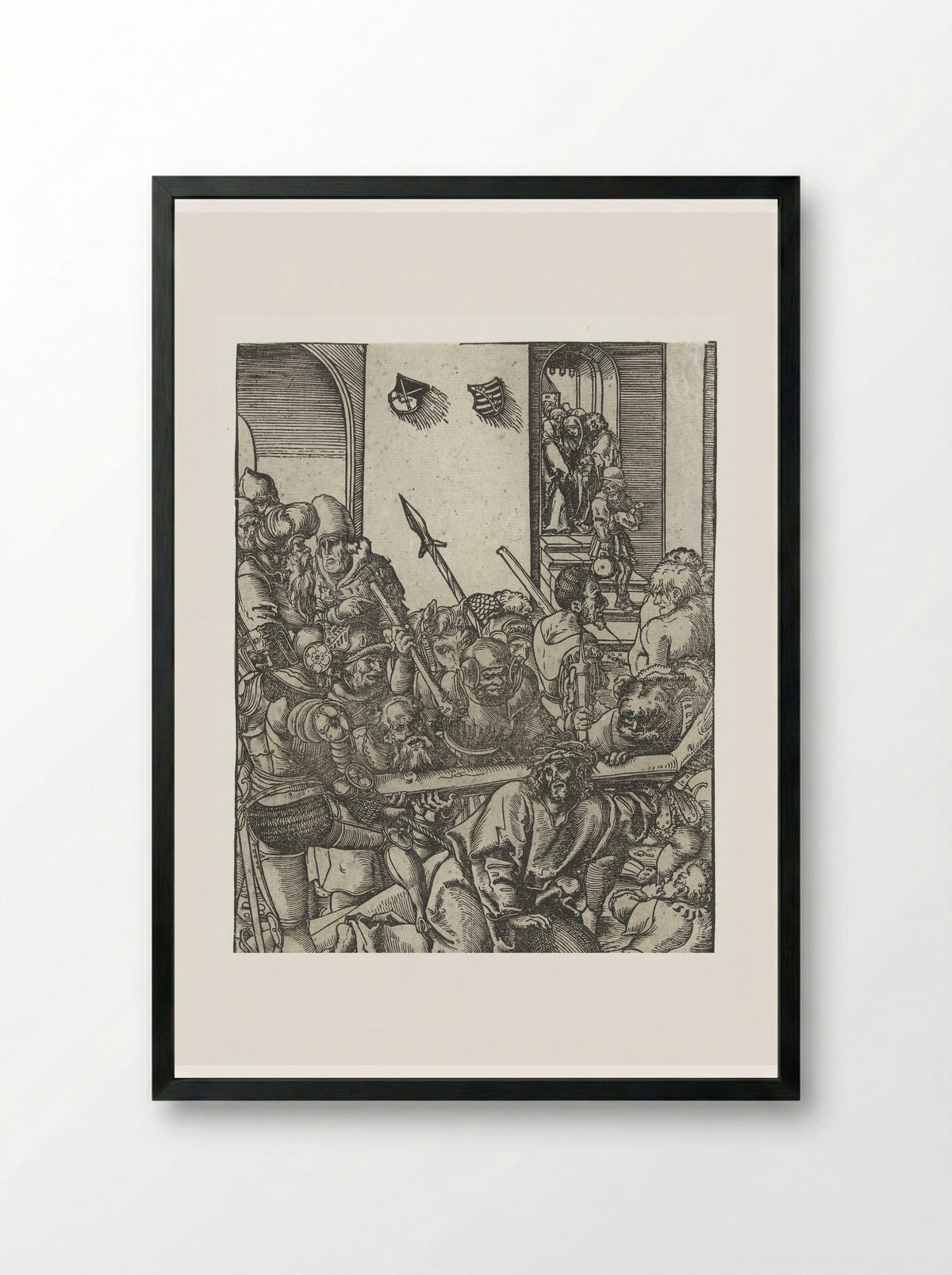 Christ Falling Under the Cross - Lucas Cranach the Elder - Framed Print Black