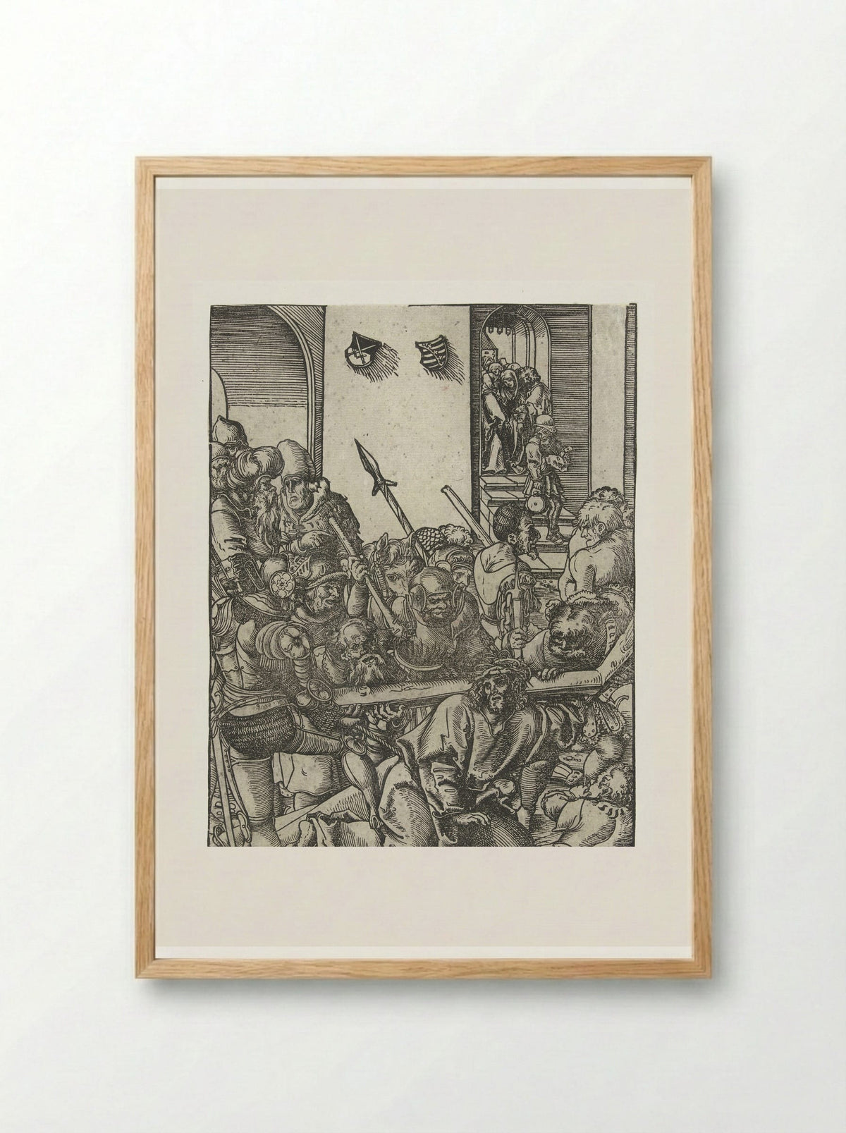 Christ Falling Under the Cross - Lucas Cranach the Elder - Framed Print Wood