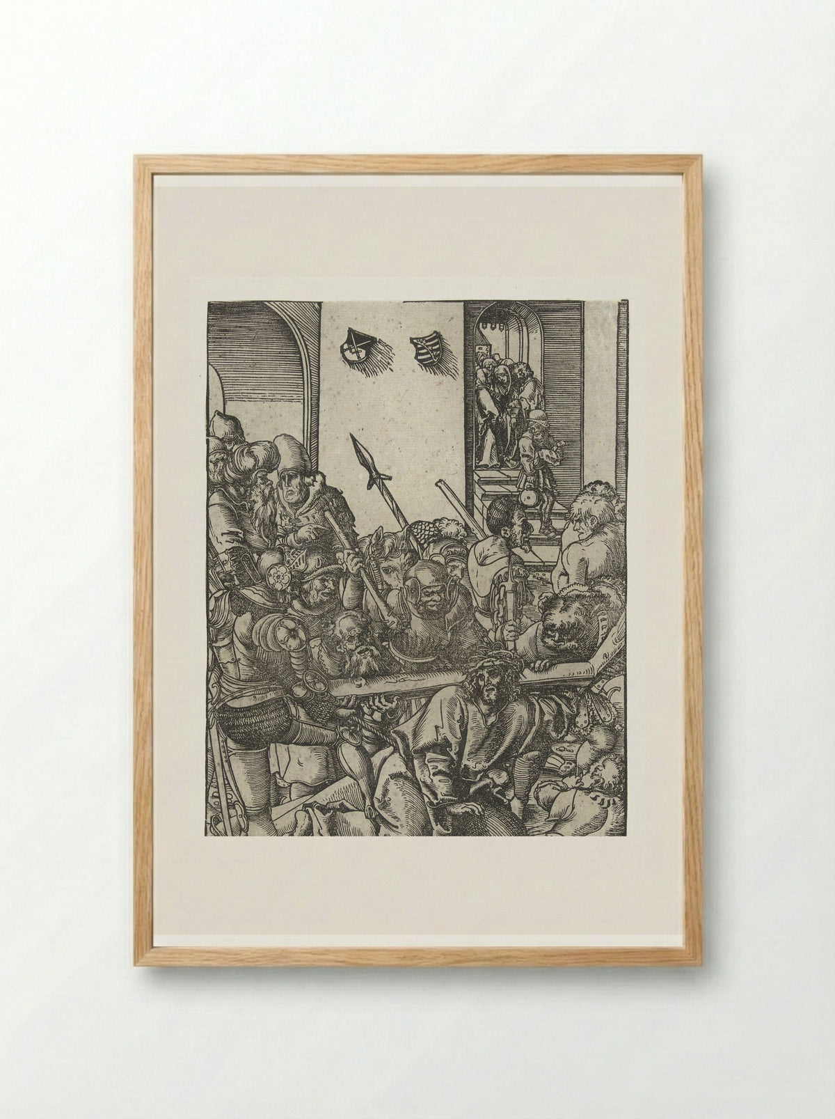 Christ Falling Under the Cross - Lucas Cranach the Elder - Framed Print Wood