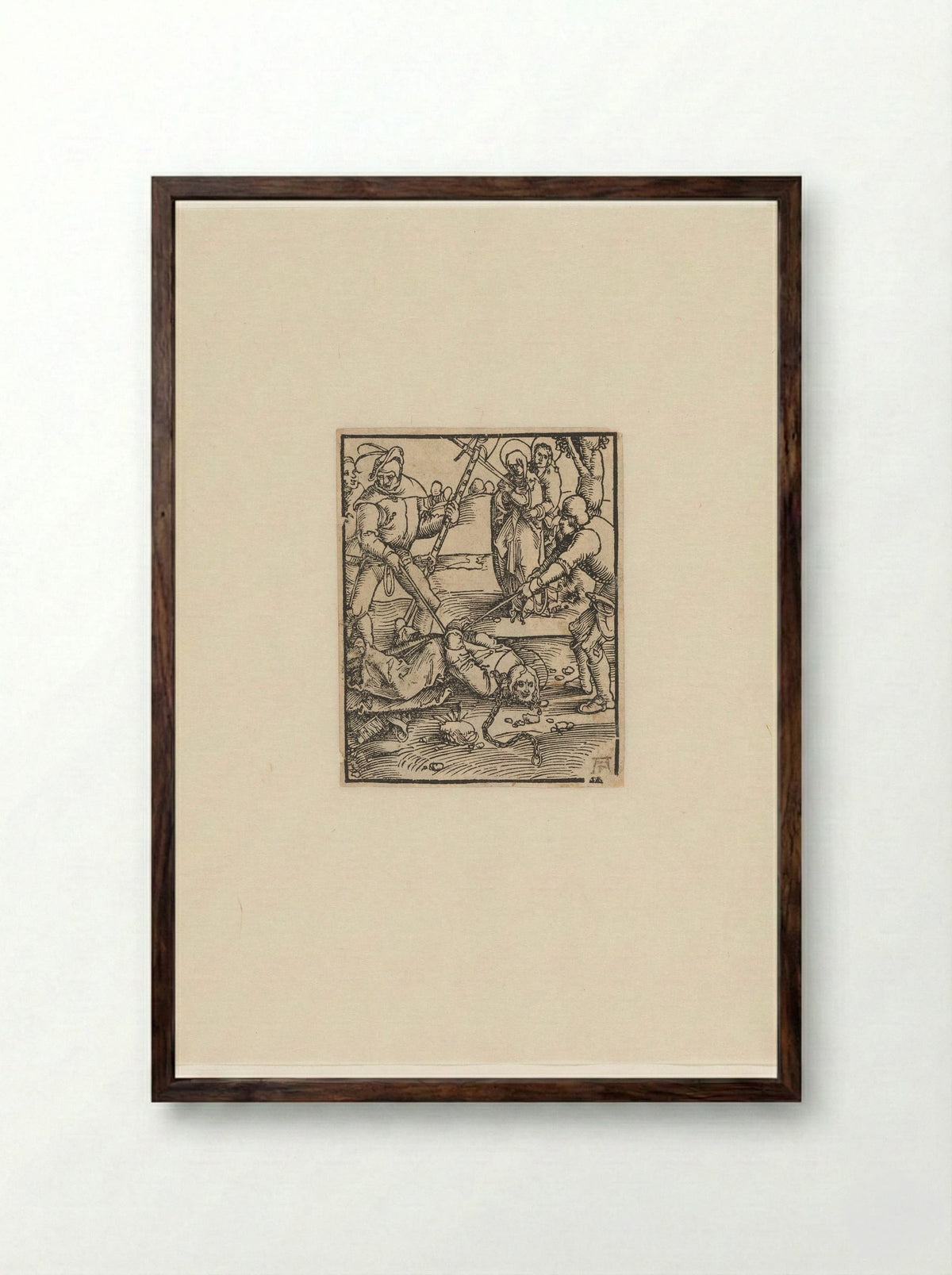 Christ Falling on the Way to the Flagellation - Hans Baldung Grien - Framed Print Dark Wood