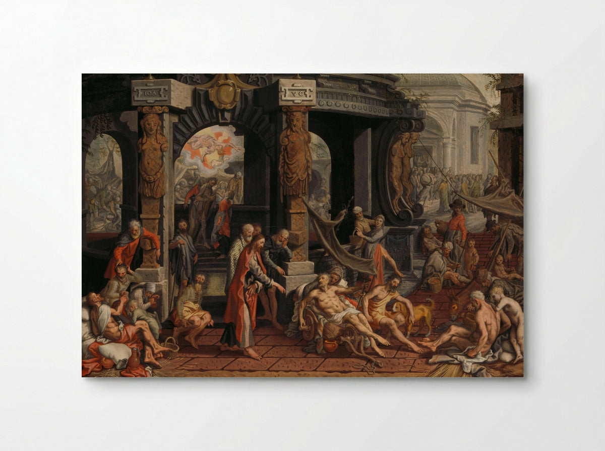 Christ Healing the Paralytic at the Pool of Bethesda - Pieter Aertsen - Poster