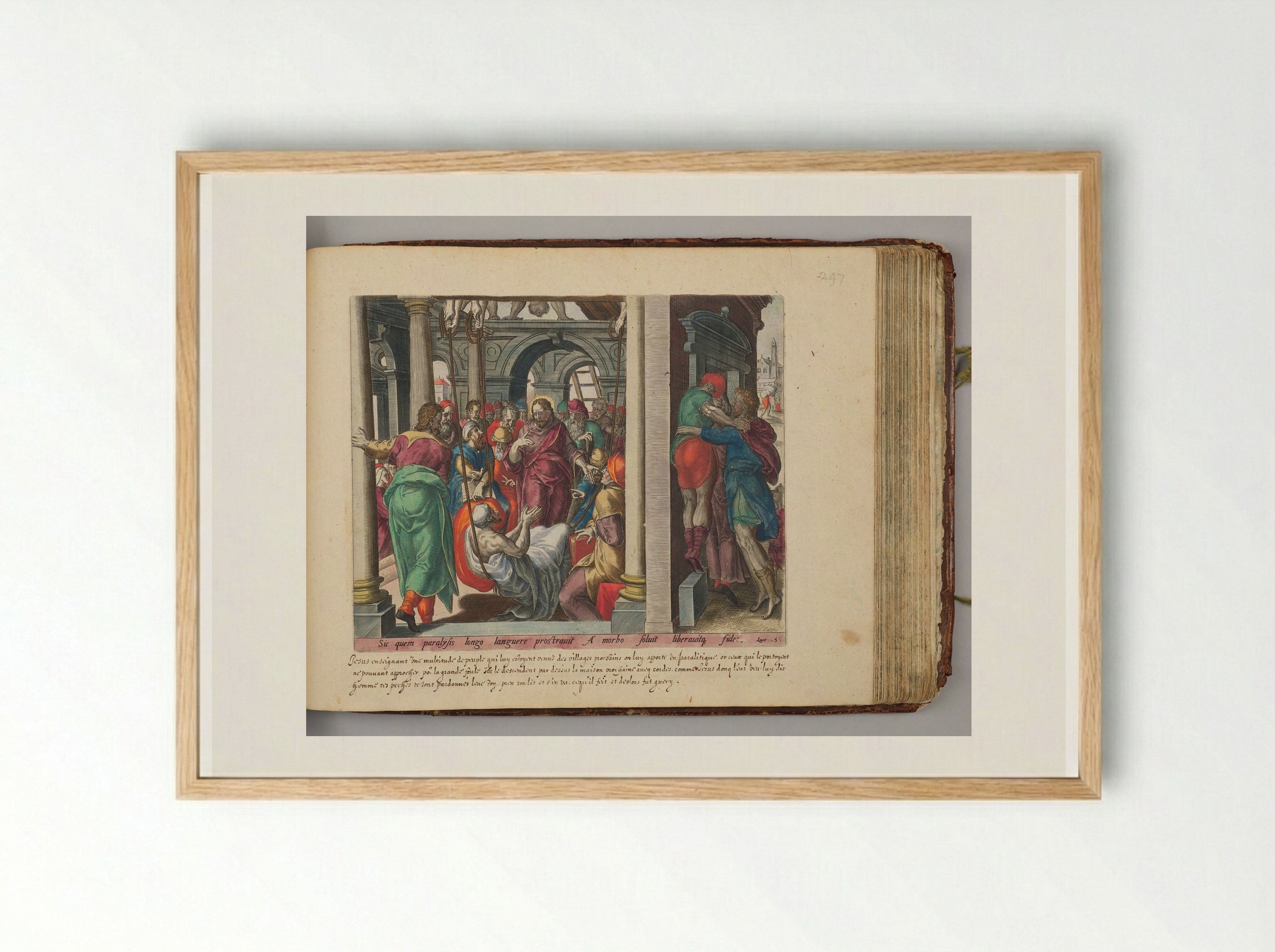 Christ Healing the Paralytic - Johannes Wierix - Framed Print Wood