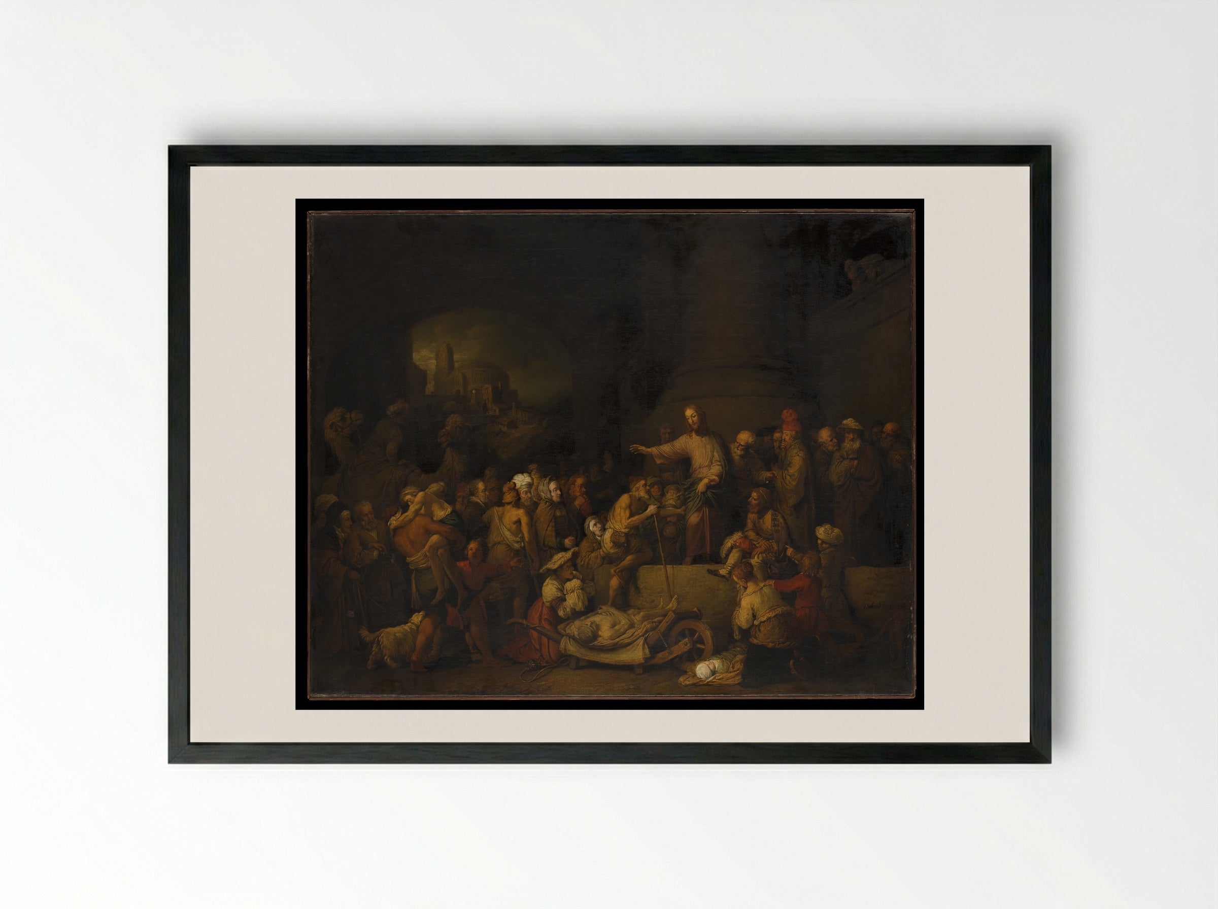Christ Healing the Sick - Christian Wilhelm Ernst Dietrich - Framed Print Black