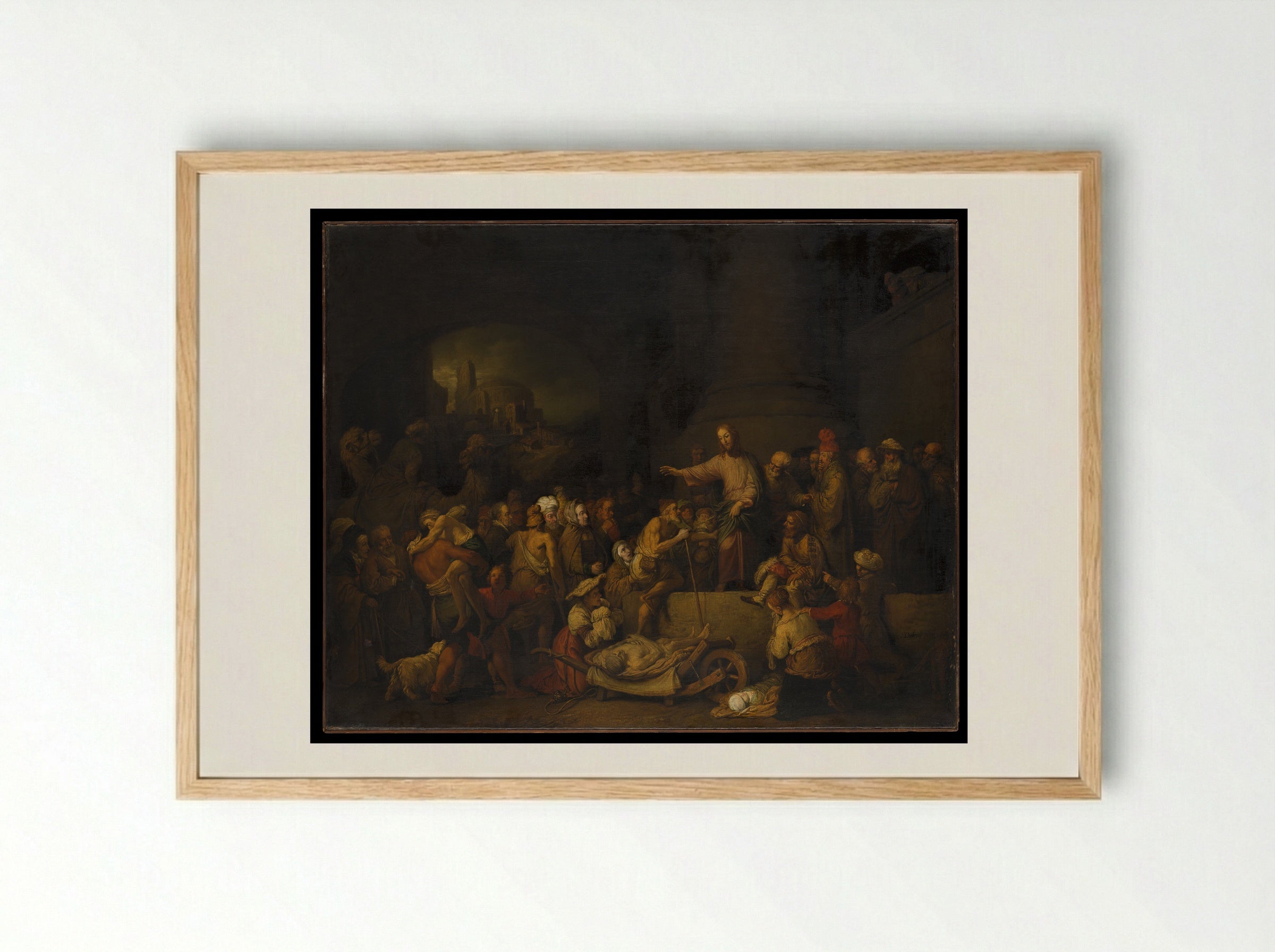 Christ Healing the Sick - Christian Wilhelm Ernst Dietrich - Framed Print Wood