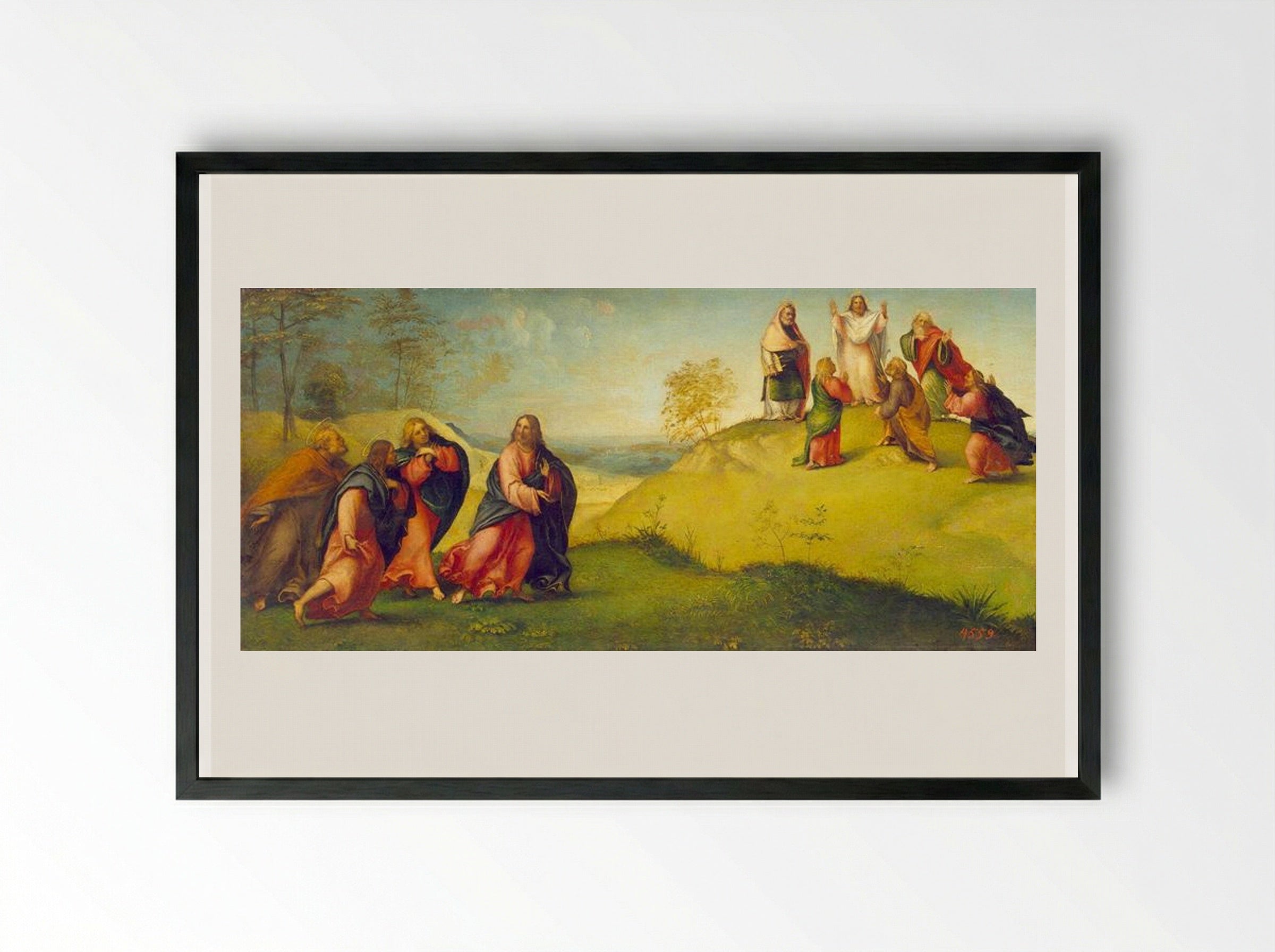 Christ Leading the Apostles to Mount Tabor - Lorenzo Lotto - Framed Print Black