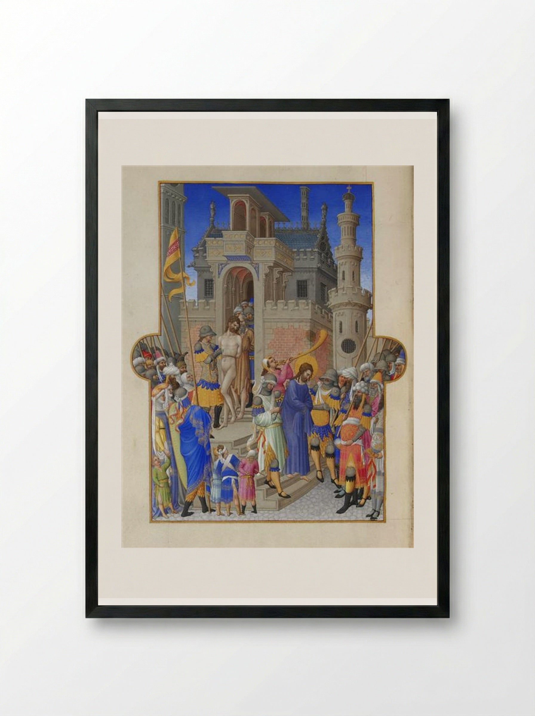 Christ Leaving the Praetorium - Limbourg brothers - Framed Print Black