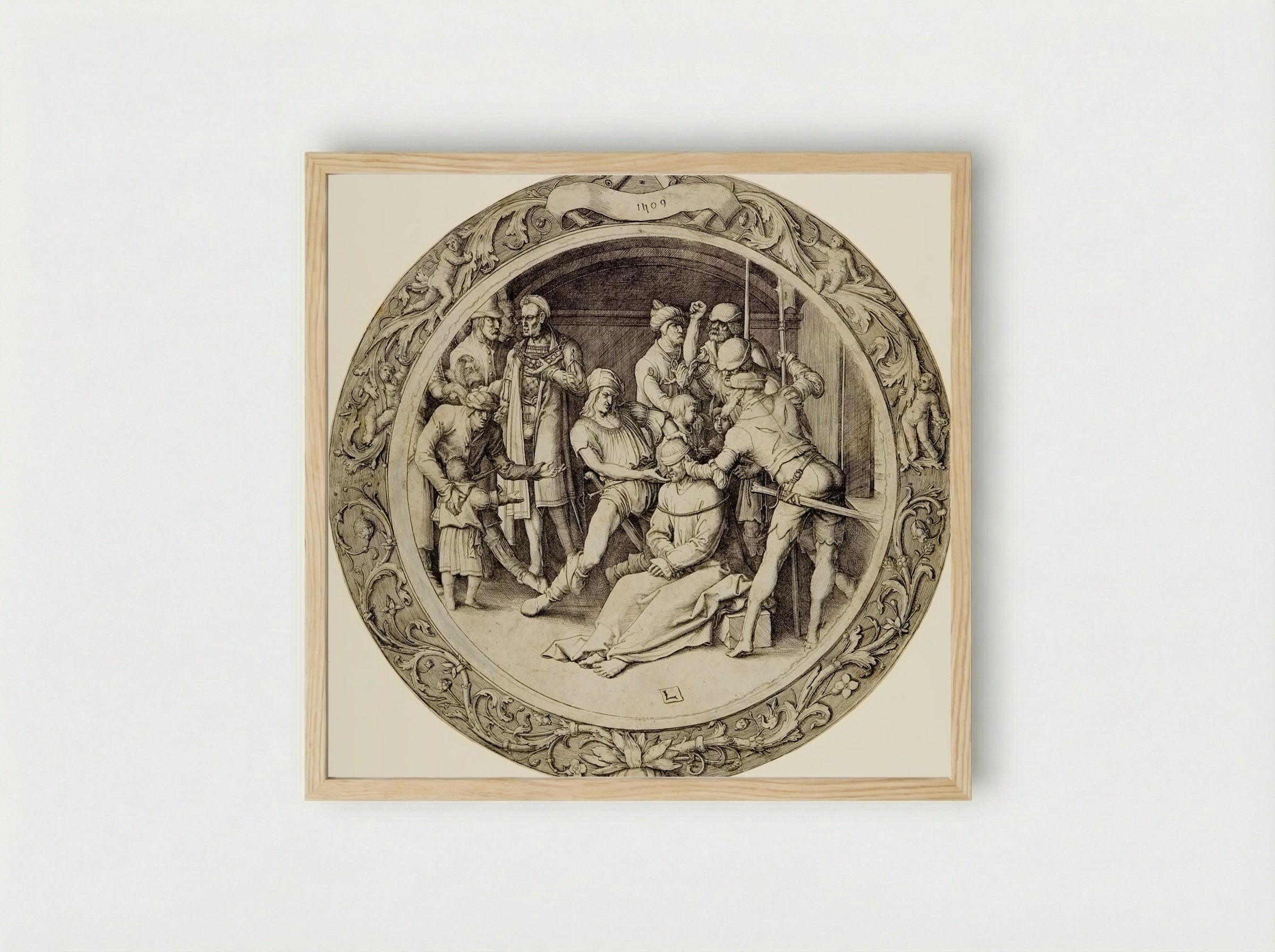 Christ Mocked - Lucas van Leyden - Framed Print Wood