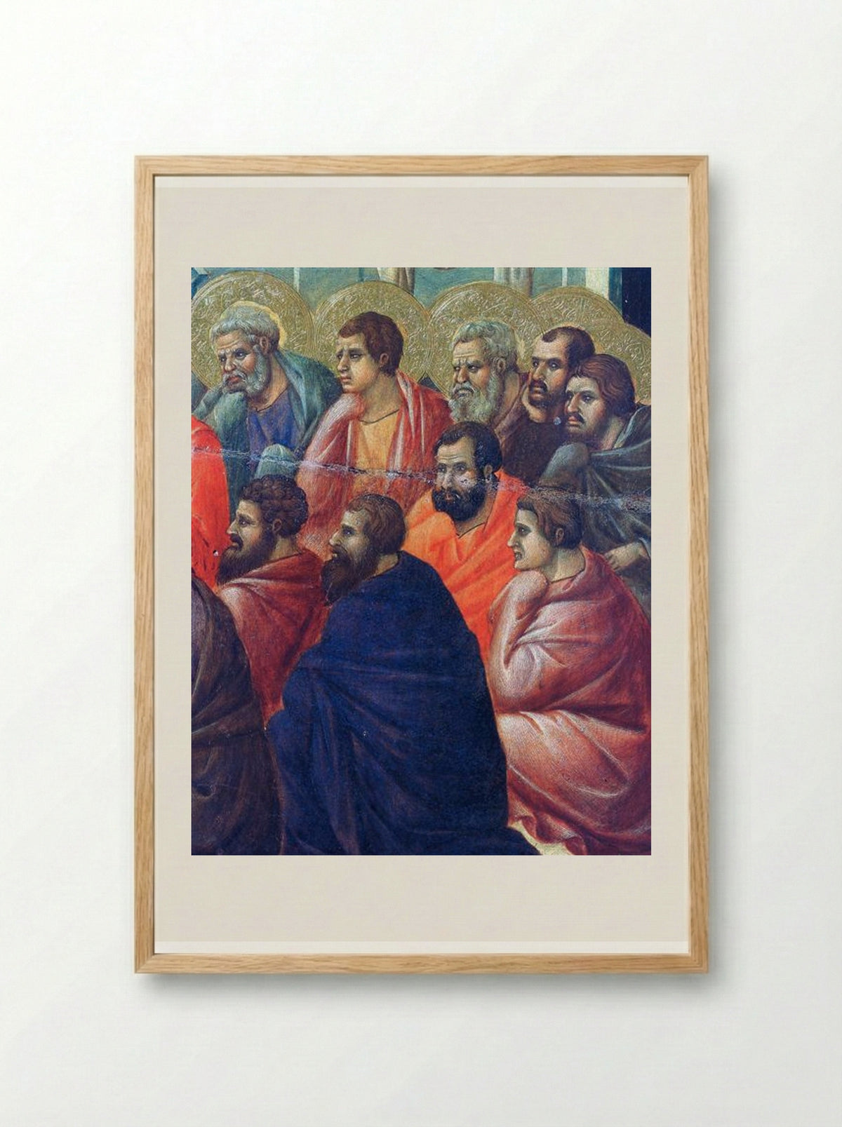 Christ Preaches to the Apostles (Fragment) - Duccio di Buoninsegna - Framed Print Wood