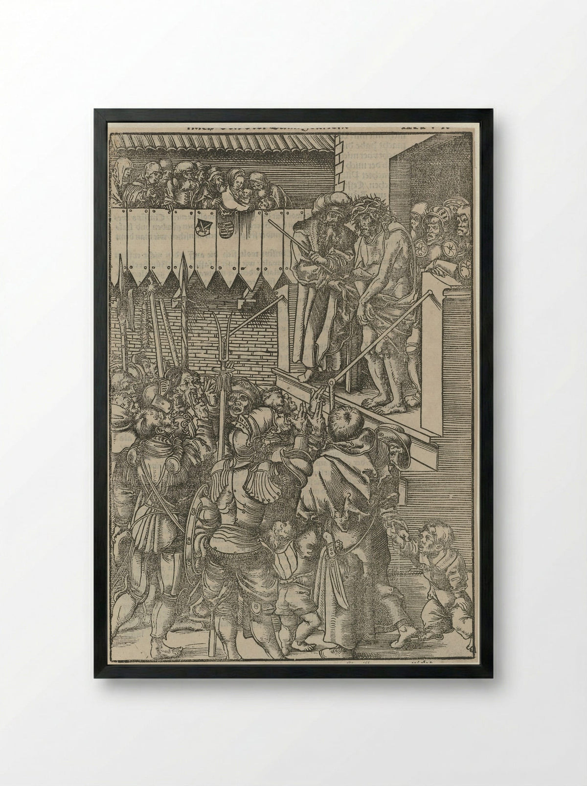 Christ Presented to the People (Ecce Homo) - Lucas Cranach the Elder - Framed Print Black