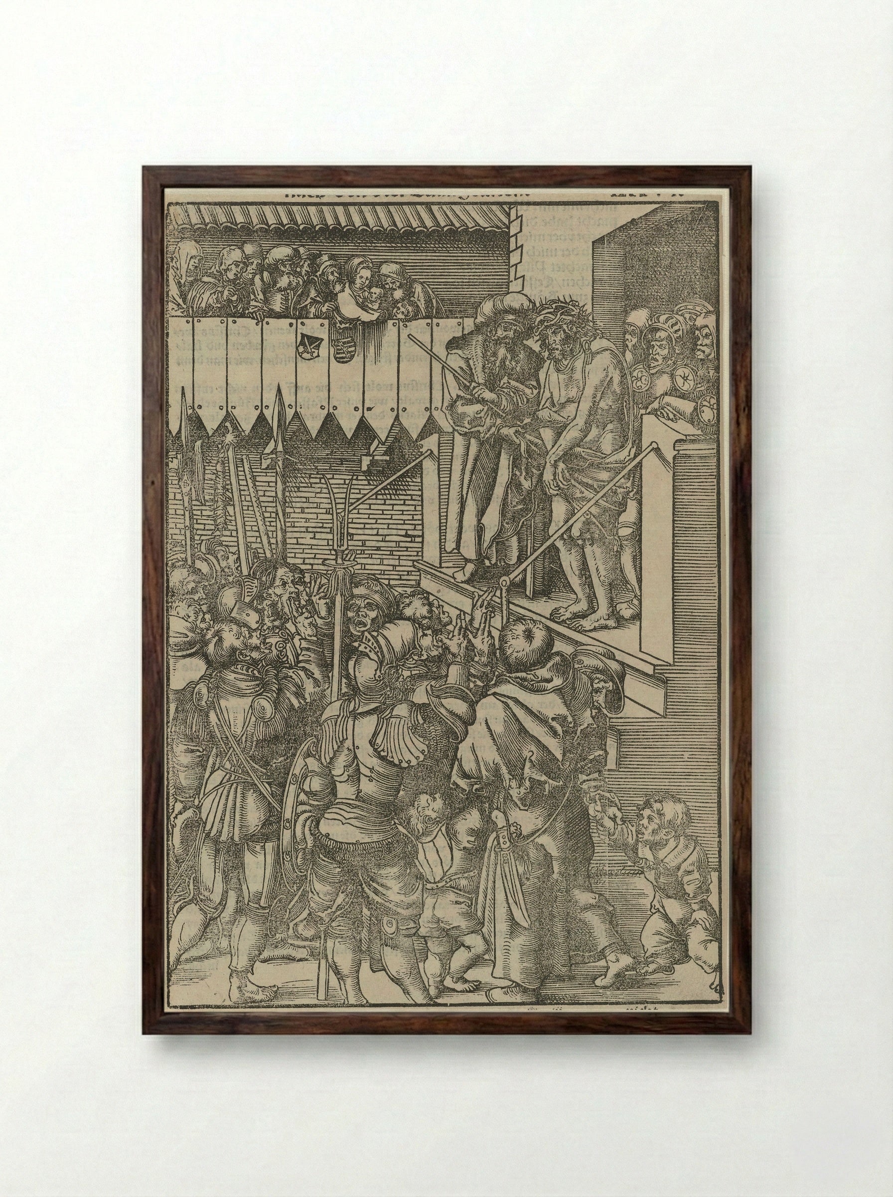 Christ Presented to the People (Ecce Homo) - Lucas Cranach the Elder - Framed Print Dark Wood