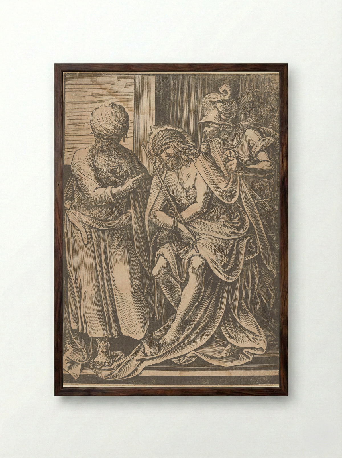 Christ Presented to the People (Ecce Homo) - Giuseppe Scolari - Framed Print Dark Wood
