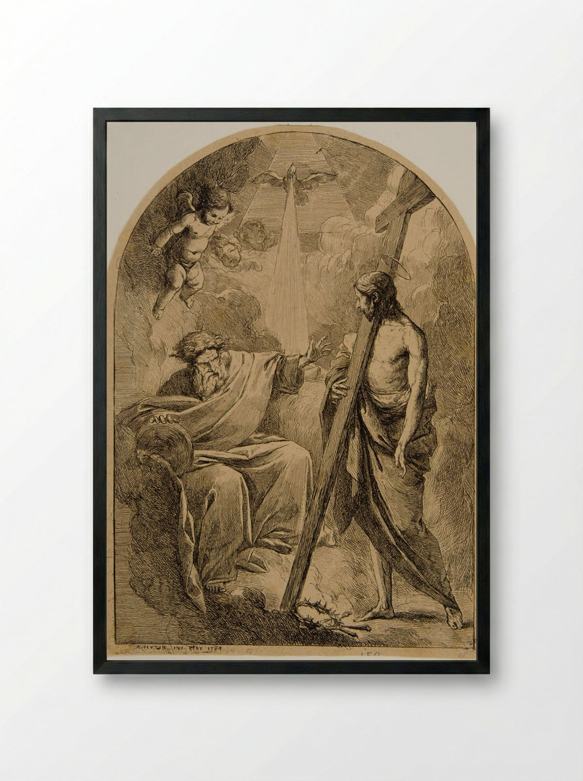 Christ Returned to the Father - Charles-François Hutin - Framed Print Black