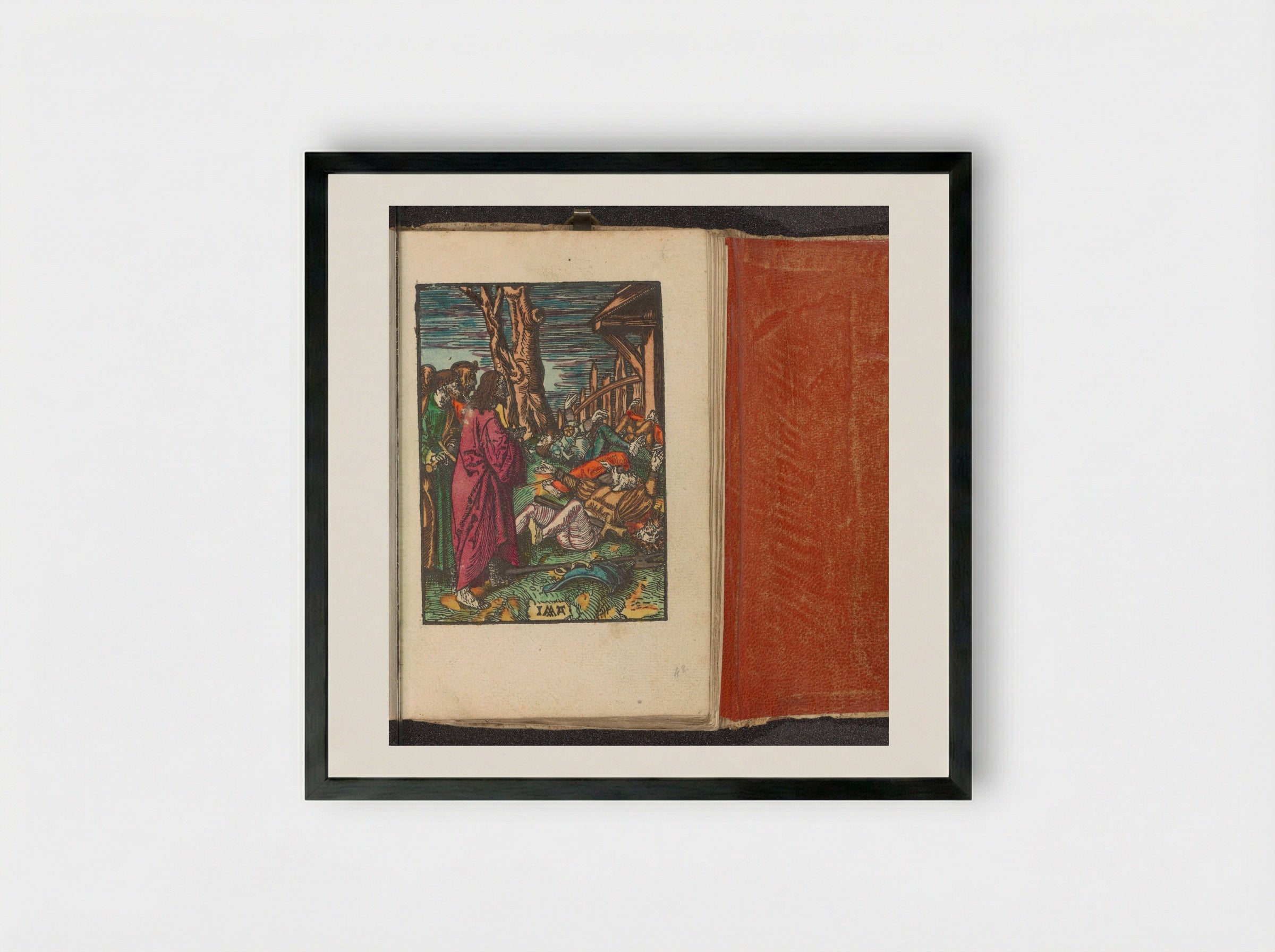 Christ Reveals Himself and the Soldiers Fall to the Ground - Doen Pietersz. - Framed Print Black